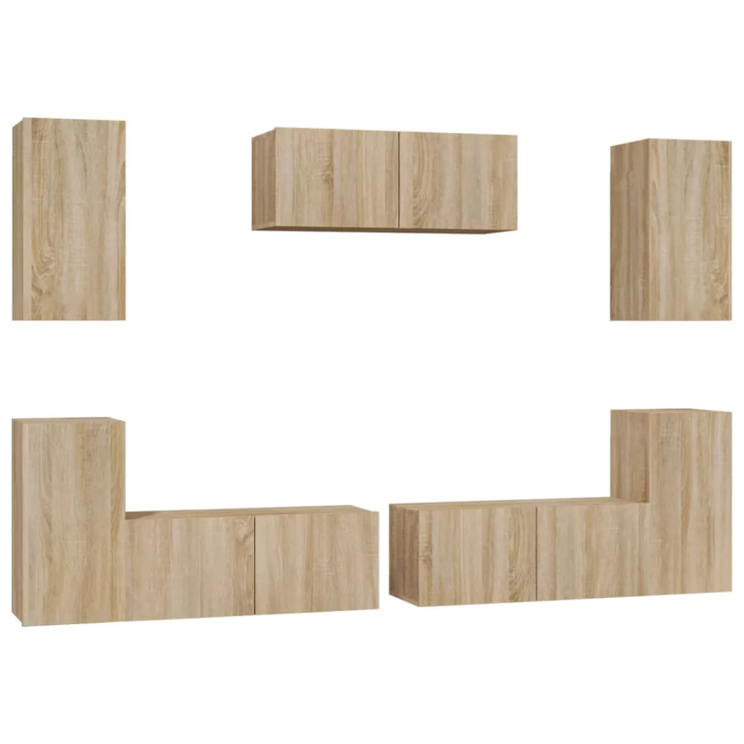 Vidaxl 7-tlg. Tv-schrank-set Sonoma-eiche Holzwerkstoff günstig online kaufen