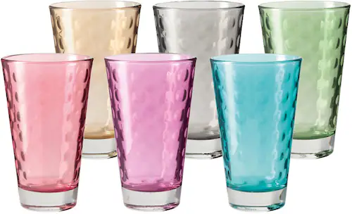 LEONARDO Longdrinkglas »Optic«, (Set, 6 tlg., 6), Colori Qualität, 300 ml, günstig online kaufen