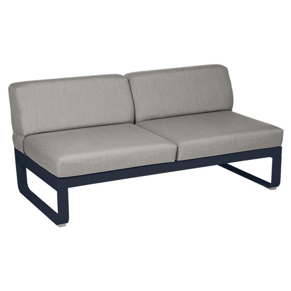 Bellevie Lounge 2-Sitzer Modul 92 Abyssblau B8 Taupegrau Mitte günstig online kaufen