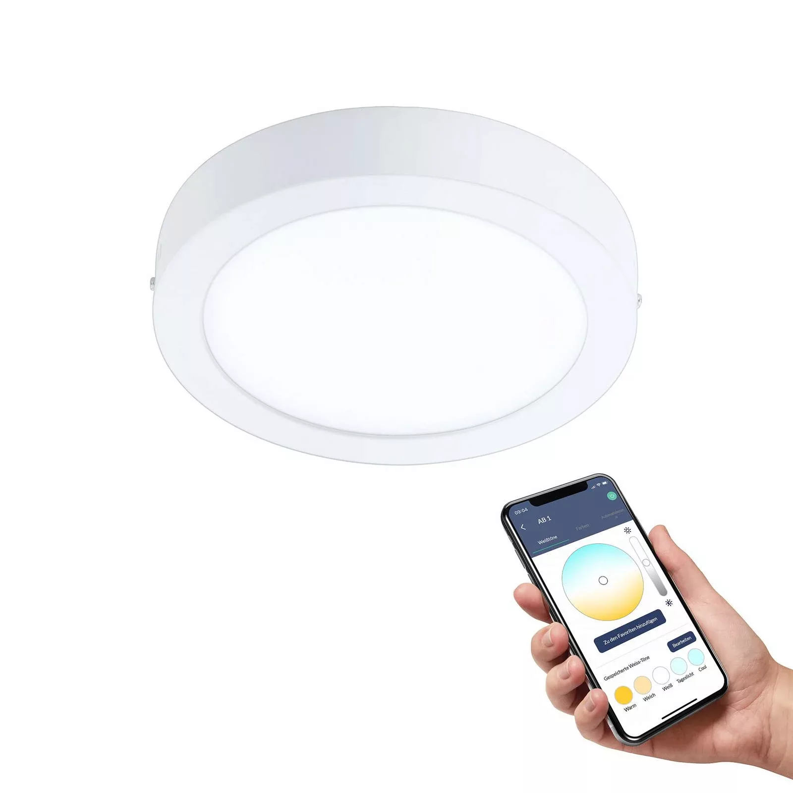 EGLO connect Fueva-Z Deckenlampe, Ø 21cm weiß günstig online kaufen