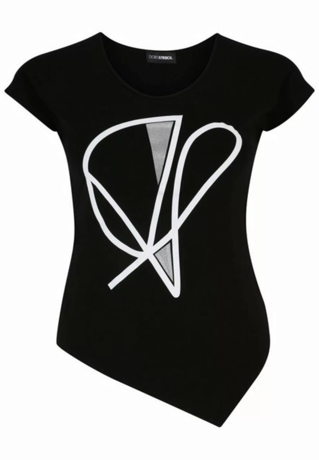Doris Streich T-Shirt T-Shirt mit Grafik-Motiv und asymmetrischem Saum mit günstig online kaufen