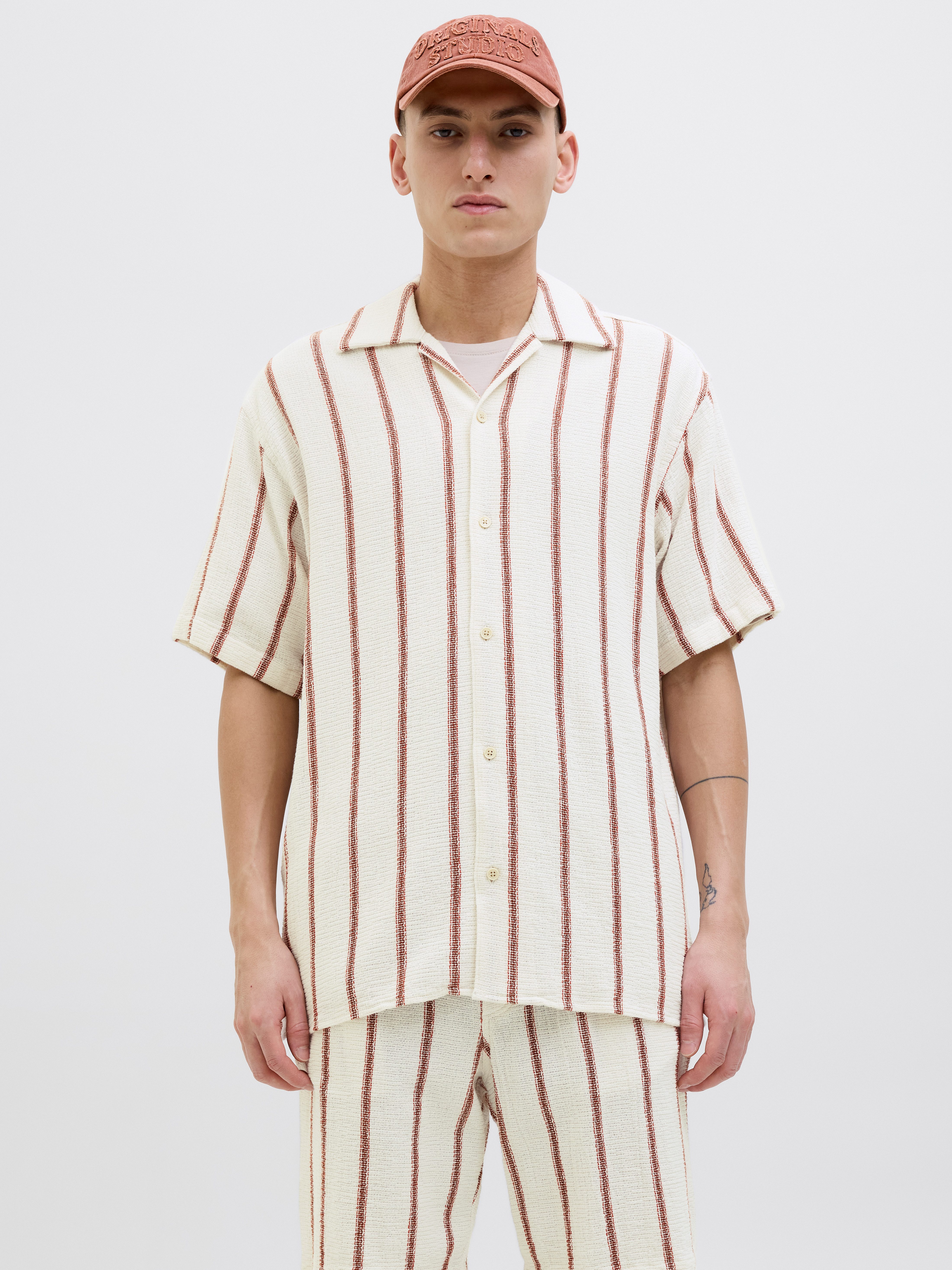 Jack & Jones Herren Kurzarm Hemd JORCOBA STRIPE RESORT SHIRT SS - Relaxed F günstig online kaufen