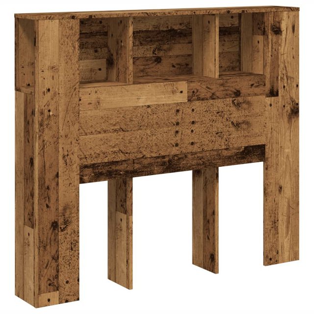 vidaXL Fächerschrank Kopfteil mit Ablagen Altholz-Optik 120x19x104,5cm Holz günstig online kaufen