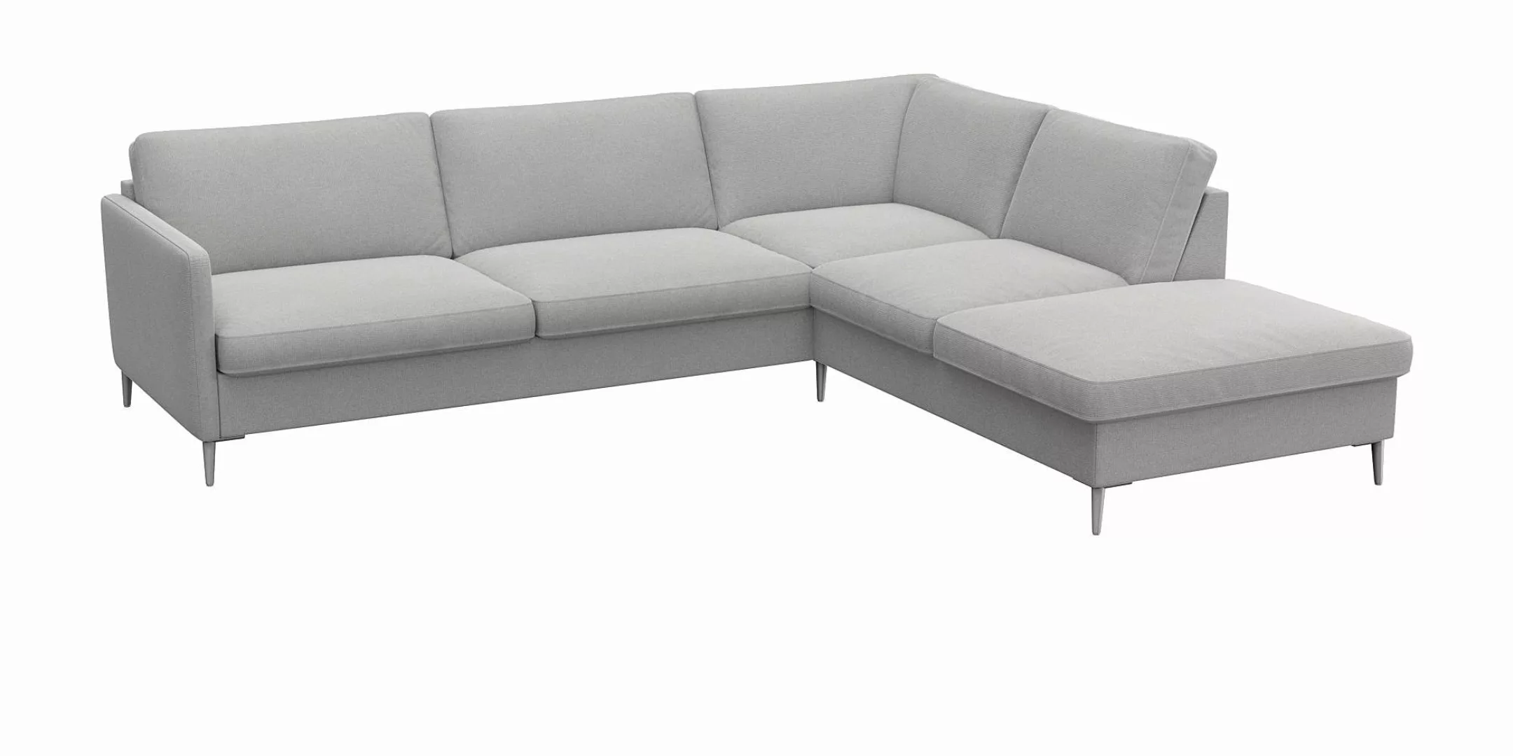 FLEXLUX Ecksofa »Fiore, L-Form«, schmale Armlehnen, Kaltschaum, Füße Alu günstig online kaufen