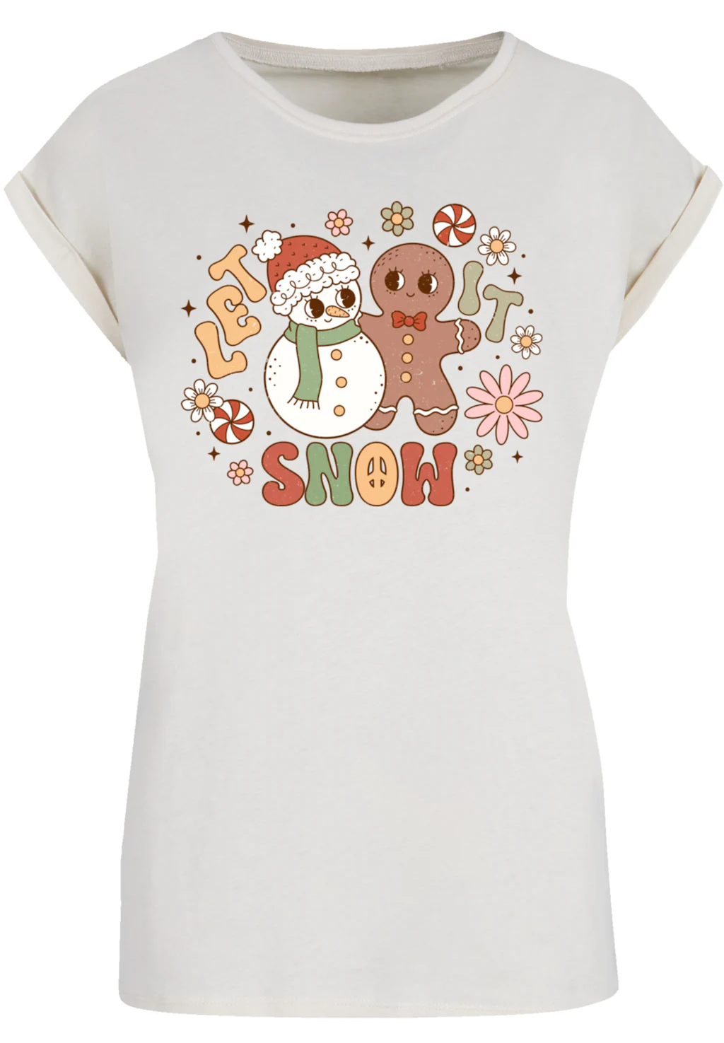 F4NT4STIC T-Shirt Let It Snow Weihnachten Gingerbread Premium Qualität, Wei günstig online kaufen