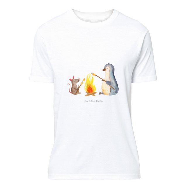 Mr. & Mrs. Panda T-Shirt Pinguin Lagerfeuer - Weiß - Geschenk, Geburstag, H günstig online kaufen