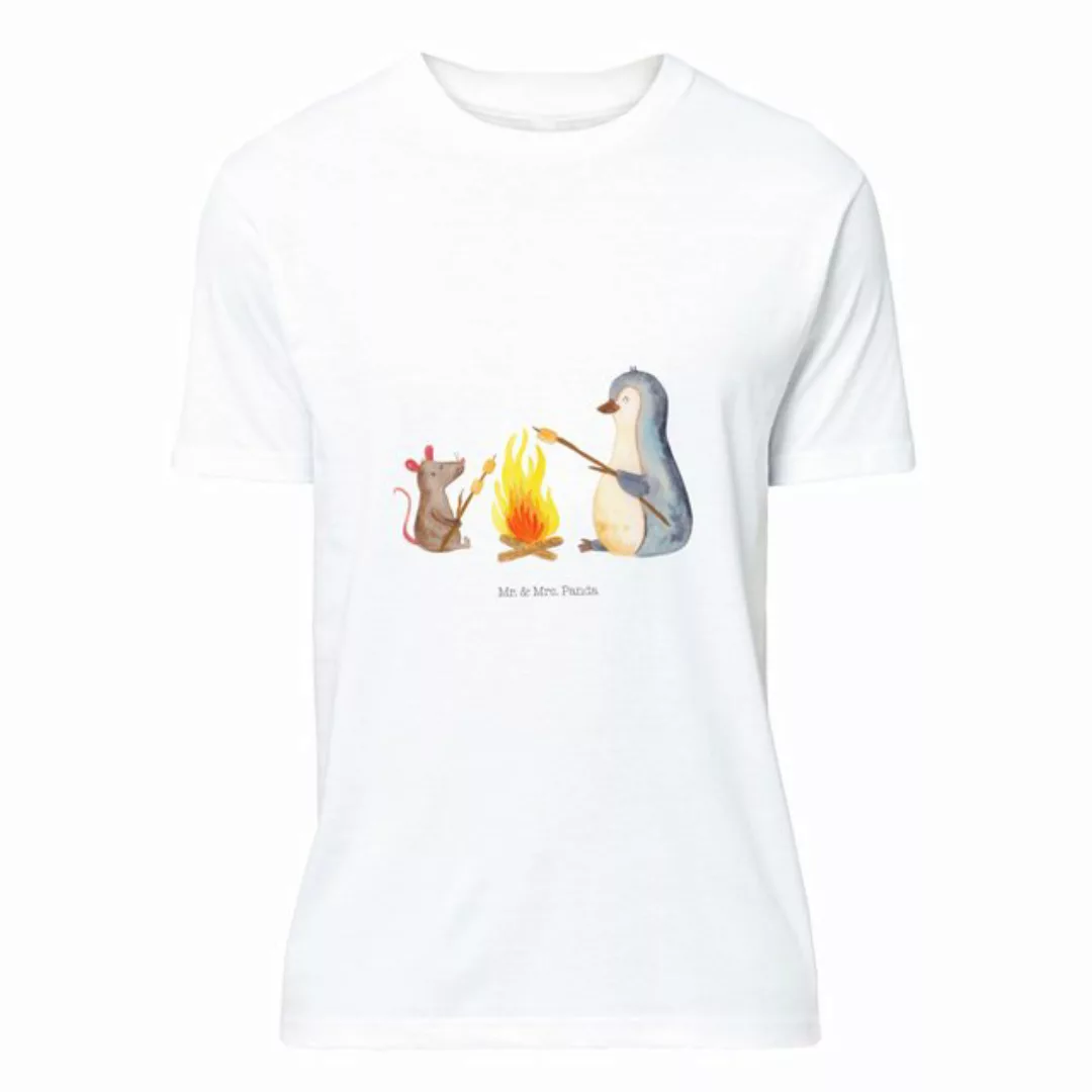 Mr. & Mrs. Panda T-Shirt Pinguin Lagerfeuer - Weiß - Geschenk, grillen, Mar günstig online kaufen