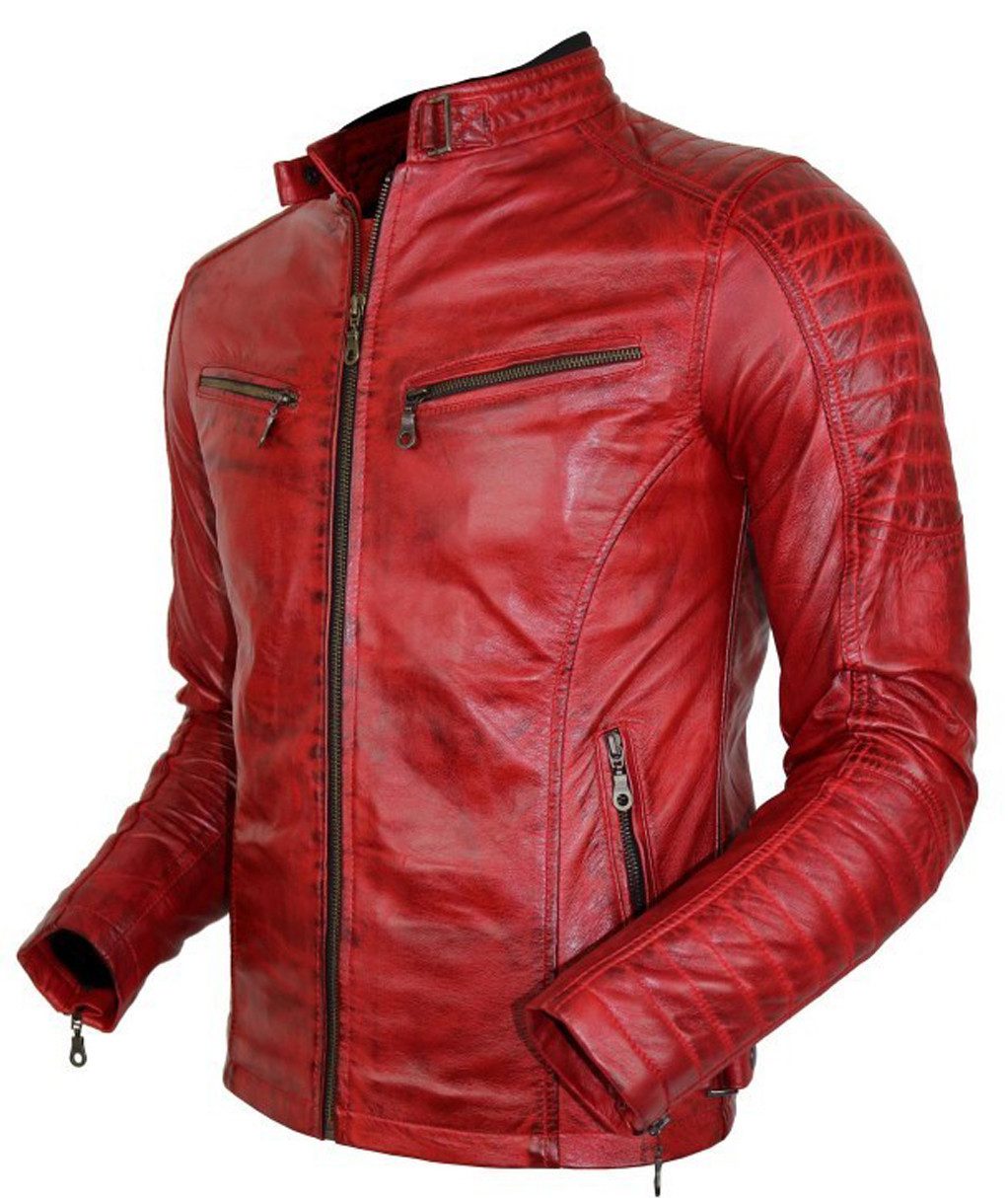 MDM Bikerjacke Herren Lamm Nappa Lederjacke günstig online kaufen