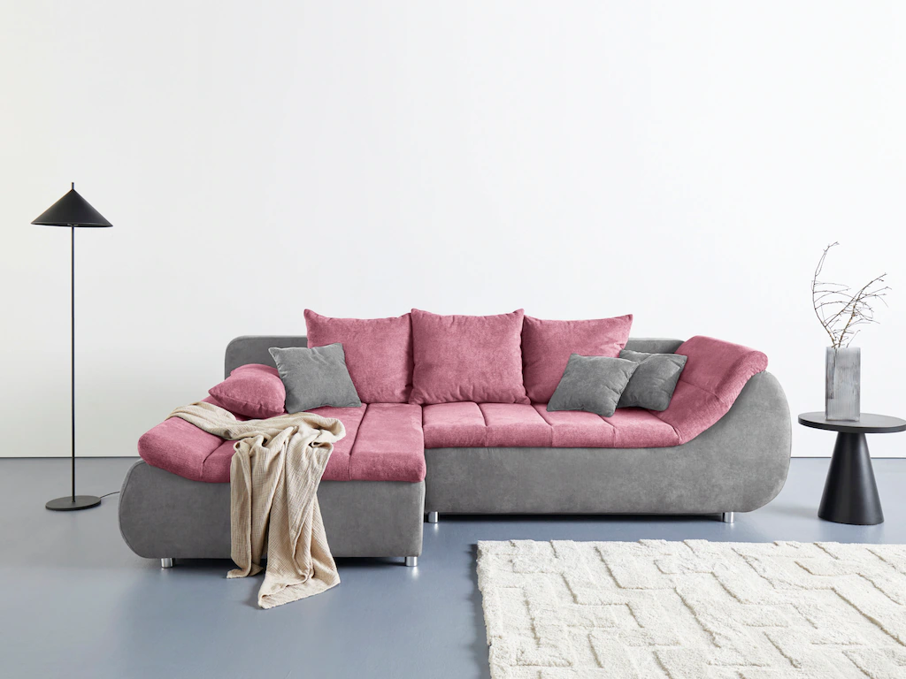 INOSIGN Ecksofa "Imola, elegant und modern, aktuelle Steppung im Sitz, bequ günstig online kaufen