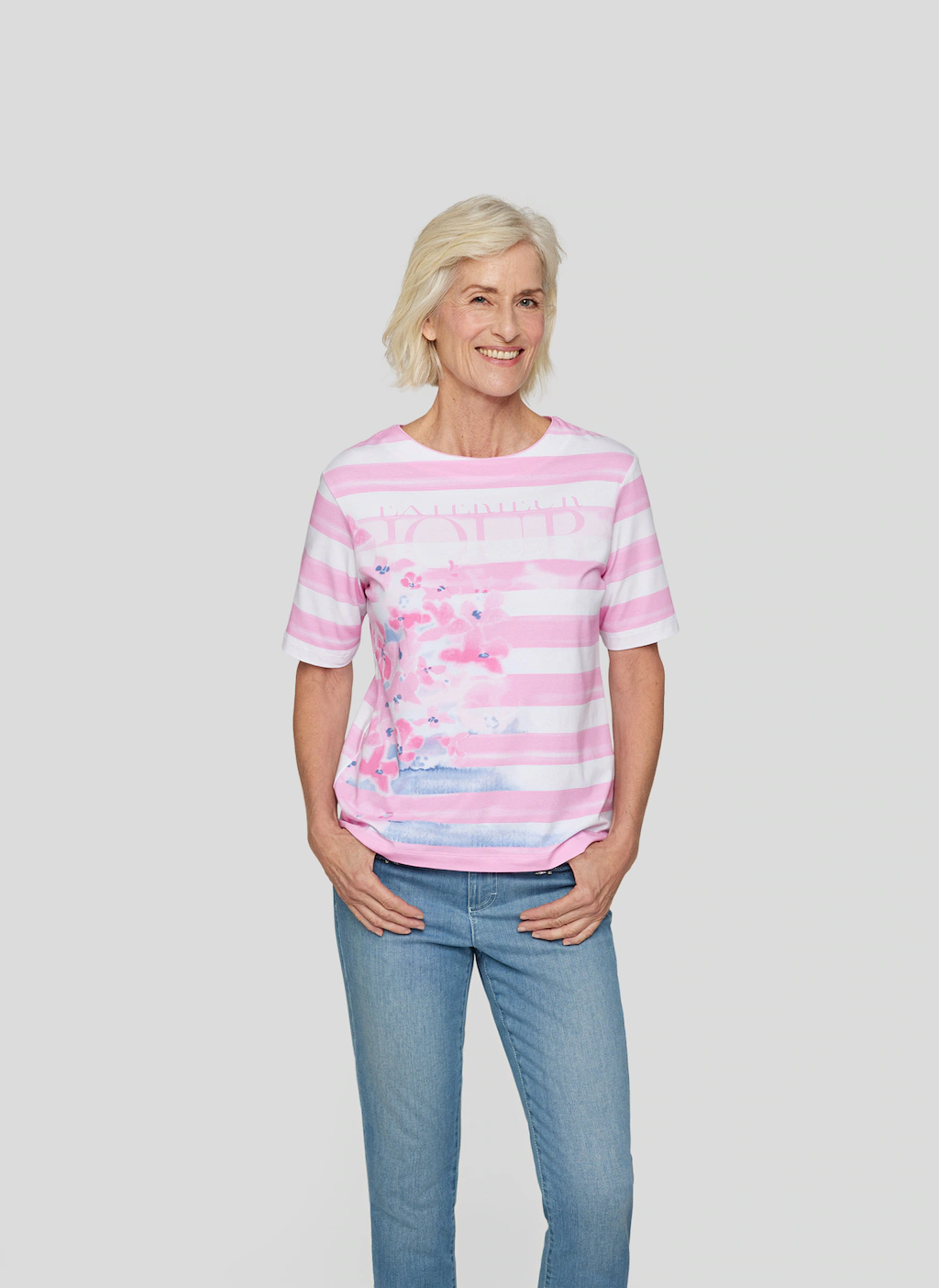 Rabe Print-Shirt "Rabe Gestreiftes Shirt mit floralem Print" günstig online kaufen