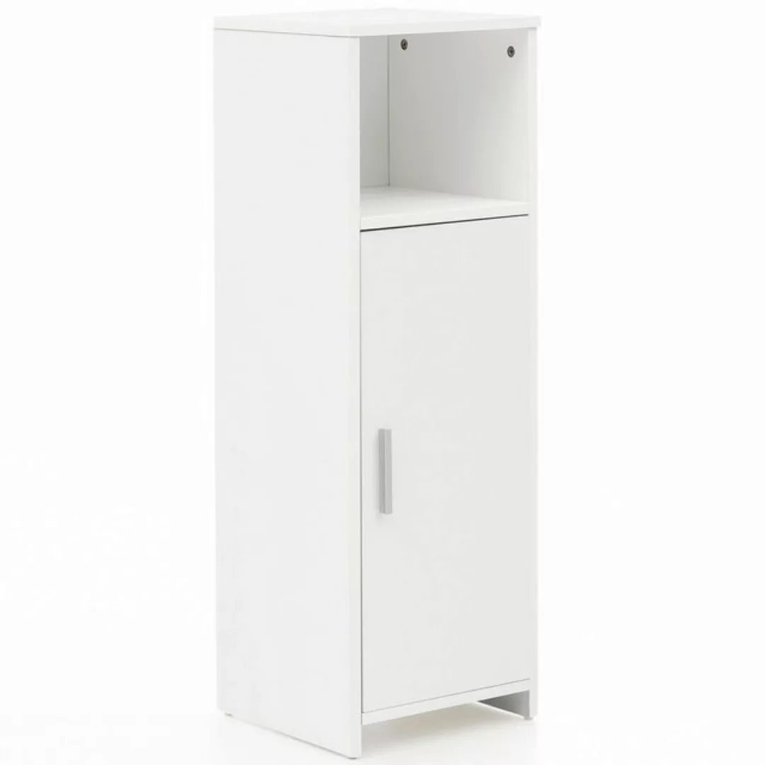 Badschrank 30 x 95,5 x 30 cm weiß Holz mit Tür und Ablagefach | Kleiner Bad günstig online kaufen