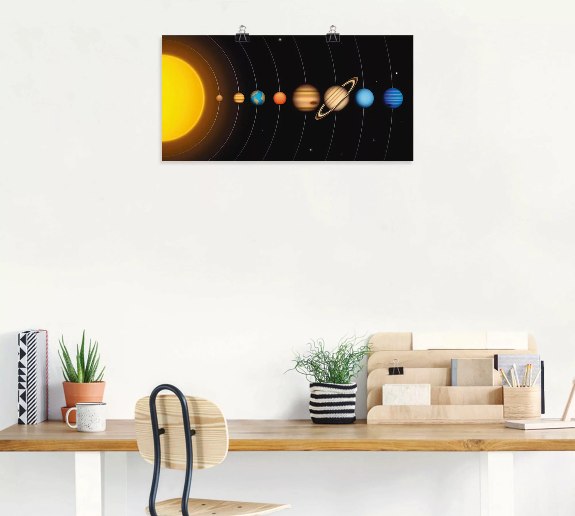 Artland Wandbild »Vector Sonnensystem mit Planeten«, Sonnensystem, (1 St.), günstig online kaufen