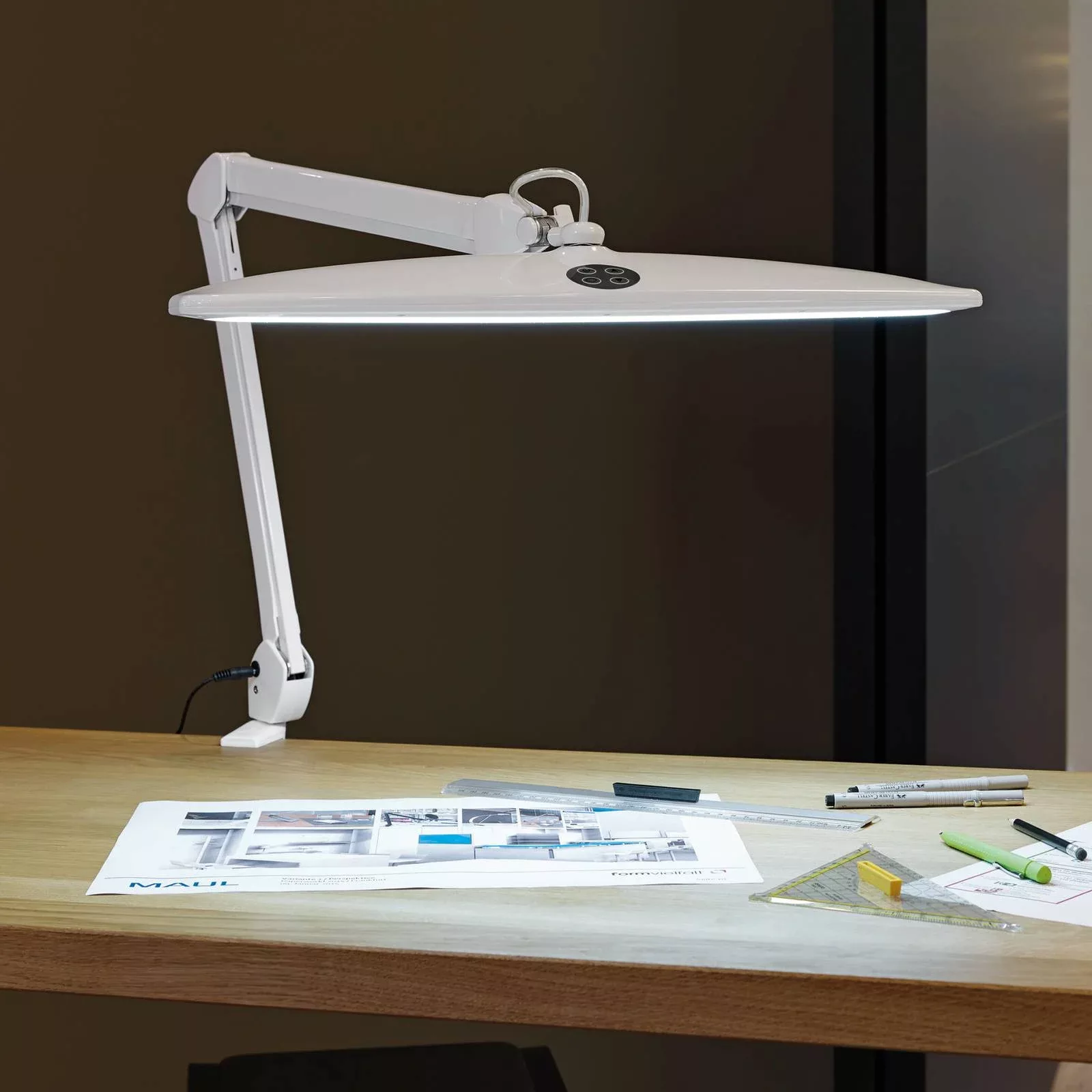 LED-Klemmleuchte MAULwork, weiß, Höhe 50 cm, dimmbar günstig online kaufen