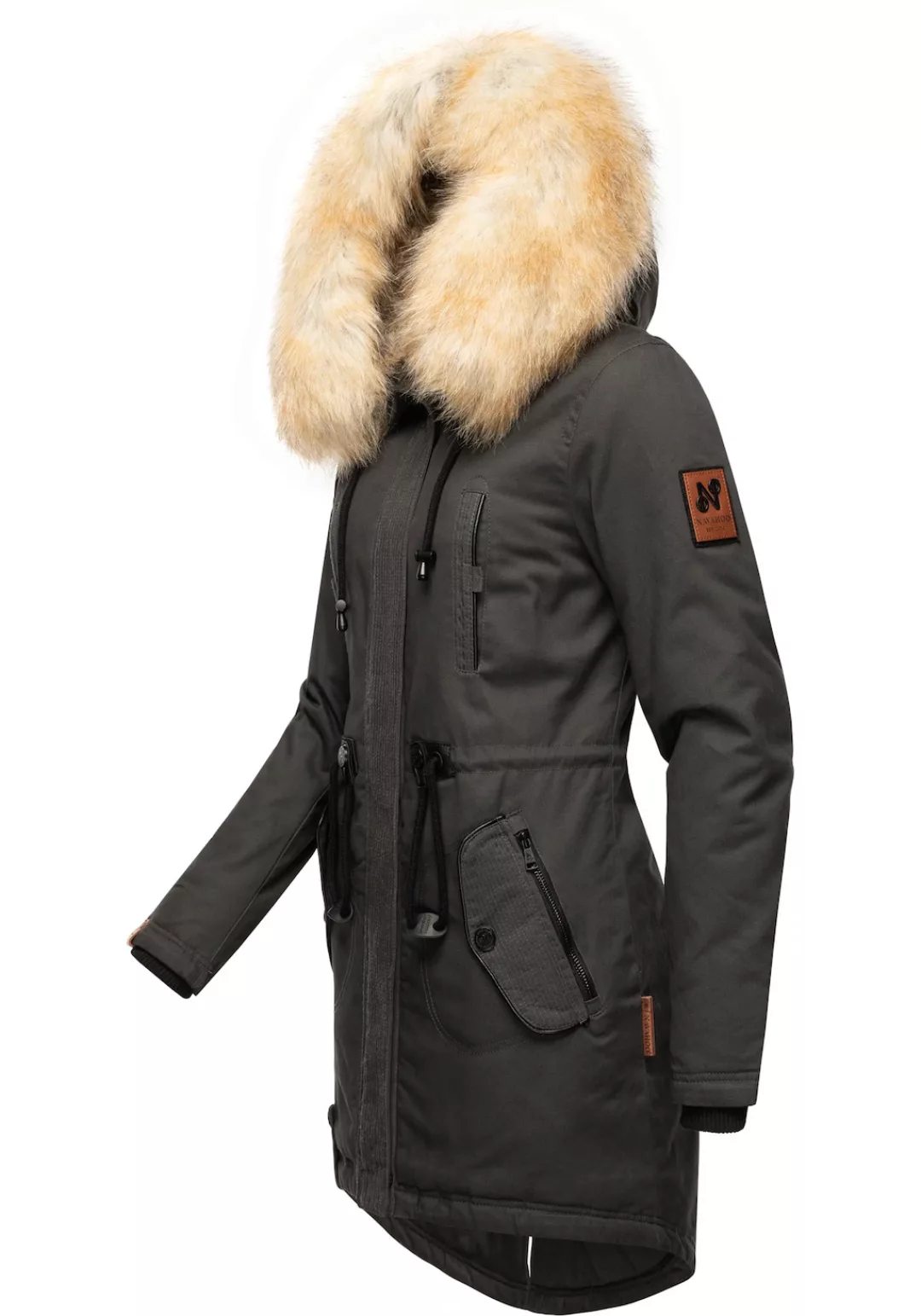 Navahoo Wintermantel "Bombii", stylischer Damen Winterparka mit Kunstfell-K günstig online kaufen