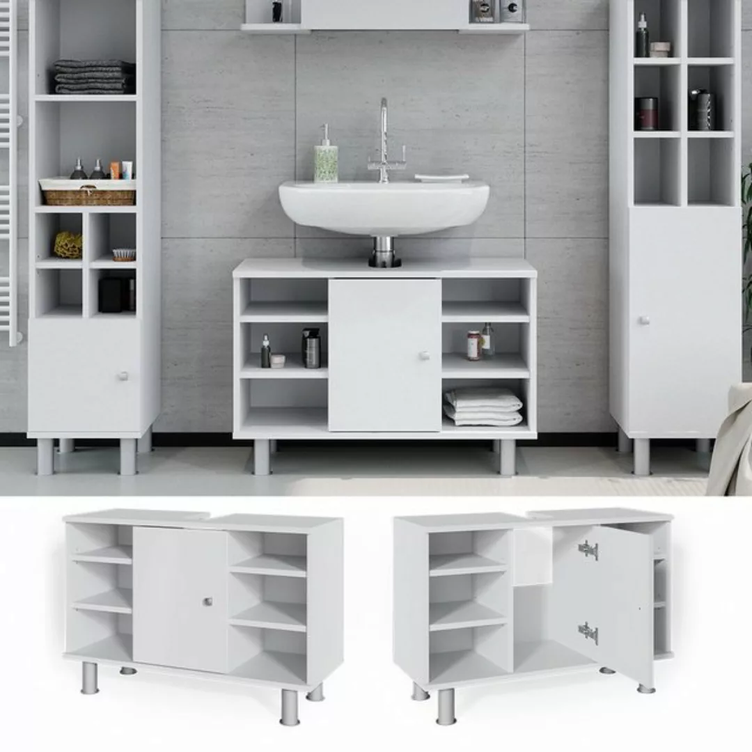Vicco Waschbeckenunterschrank Waschtischunterschrank Badschrank FYNN Weiß günstig online kaufen