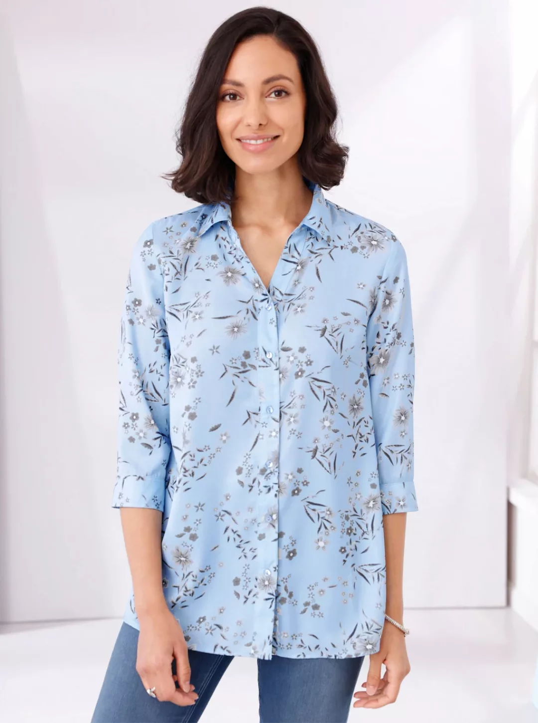 Sheego Druckbluse "Große Größen", in leichter A-Linie, mit floralem Print günstig online kaufen