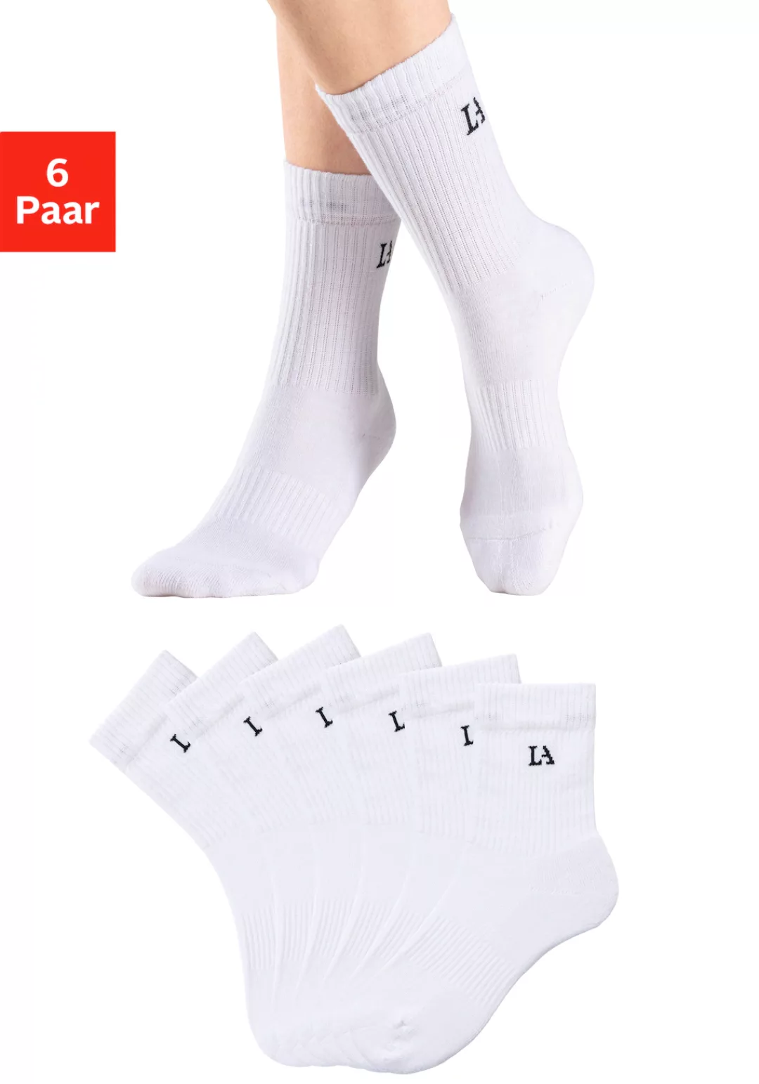 LASCANA ACTIVE Tennissocken, (Packung), mit Frotteé günstig online kaufen