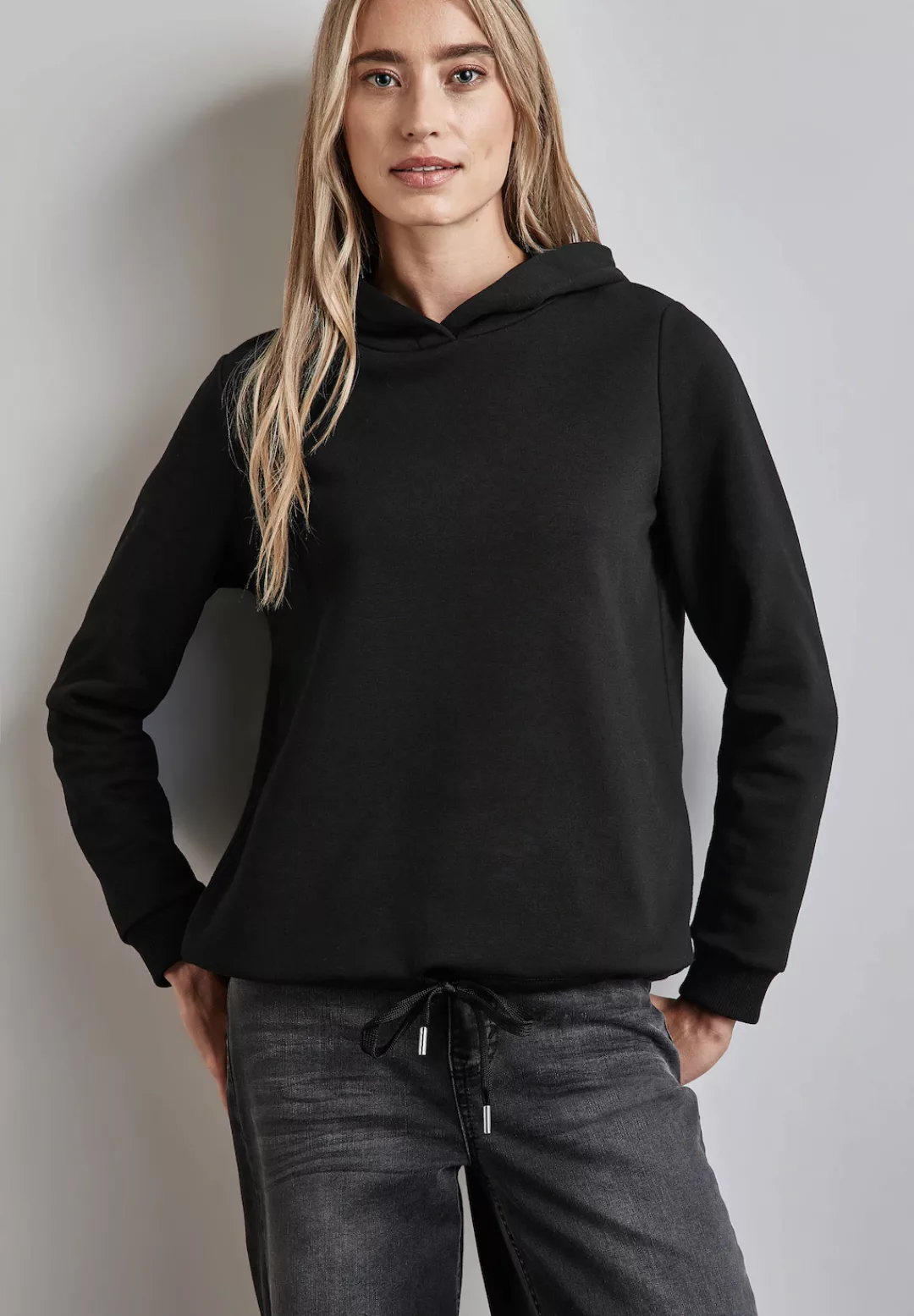 STREET ONE Kapuzensweatshirt, mit Tunnelzug am Saum günstig online kaufen