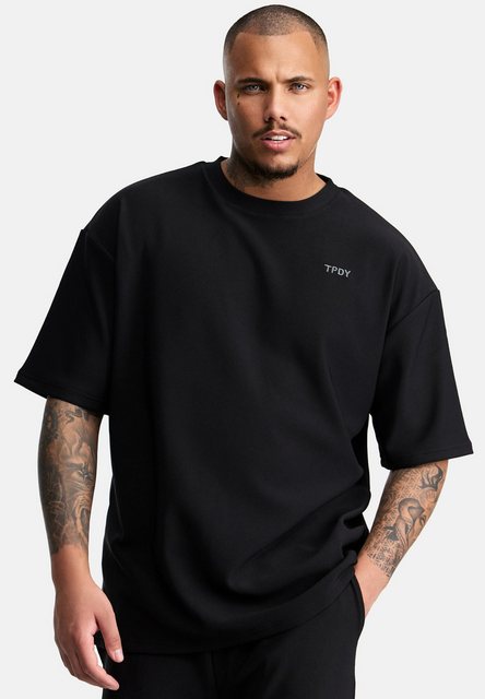 trueprodigy Oversize-Shirt Mateo Logostitching Rundhals Rippstruktur günstig online kaufen