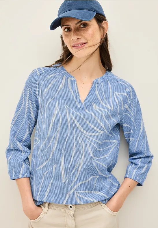 Cecil Shirtbluse, mit geschlitztem Rundhalsausschnitt günstig online kaufen