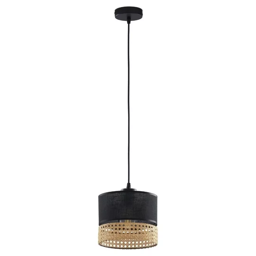 famlights | Pendelleuchte Jay in Schwarz und Braun E27 200mm günstig online kaufen