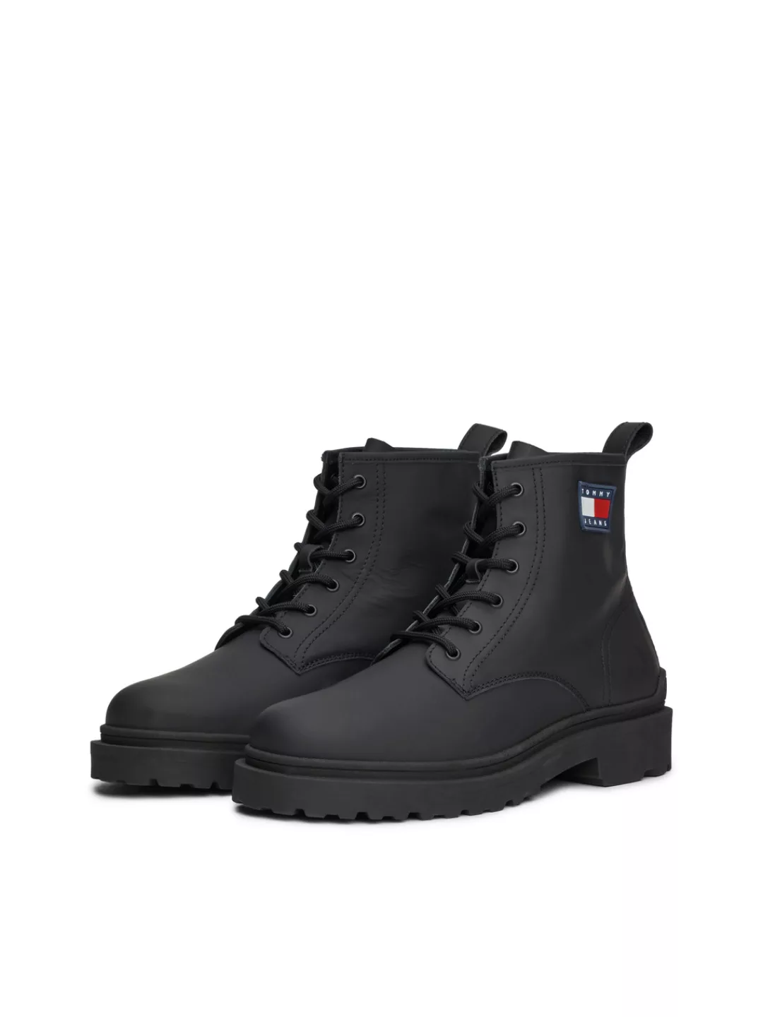 Tommy Jeans Schnürboots "TJM LEATHER LACE UP BOOT", Blockabsatz, Schnürstie günstig online kaufen