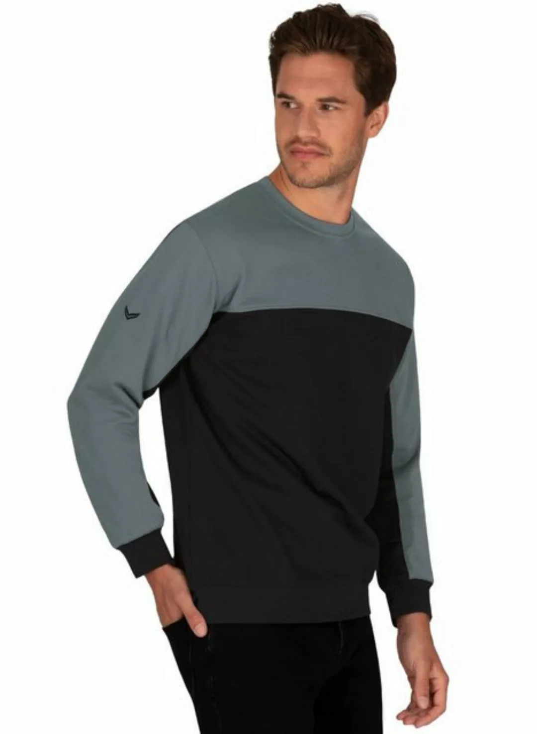 Trigema Sweatshirt "TRIGEMA Zweifarbiges Sweatshirt aus Biobaumwolle" günstig online kaufen