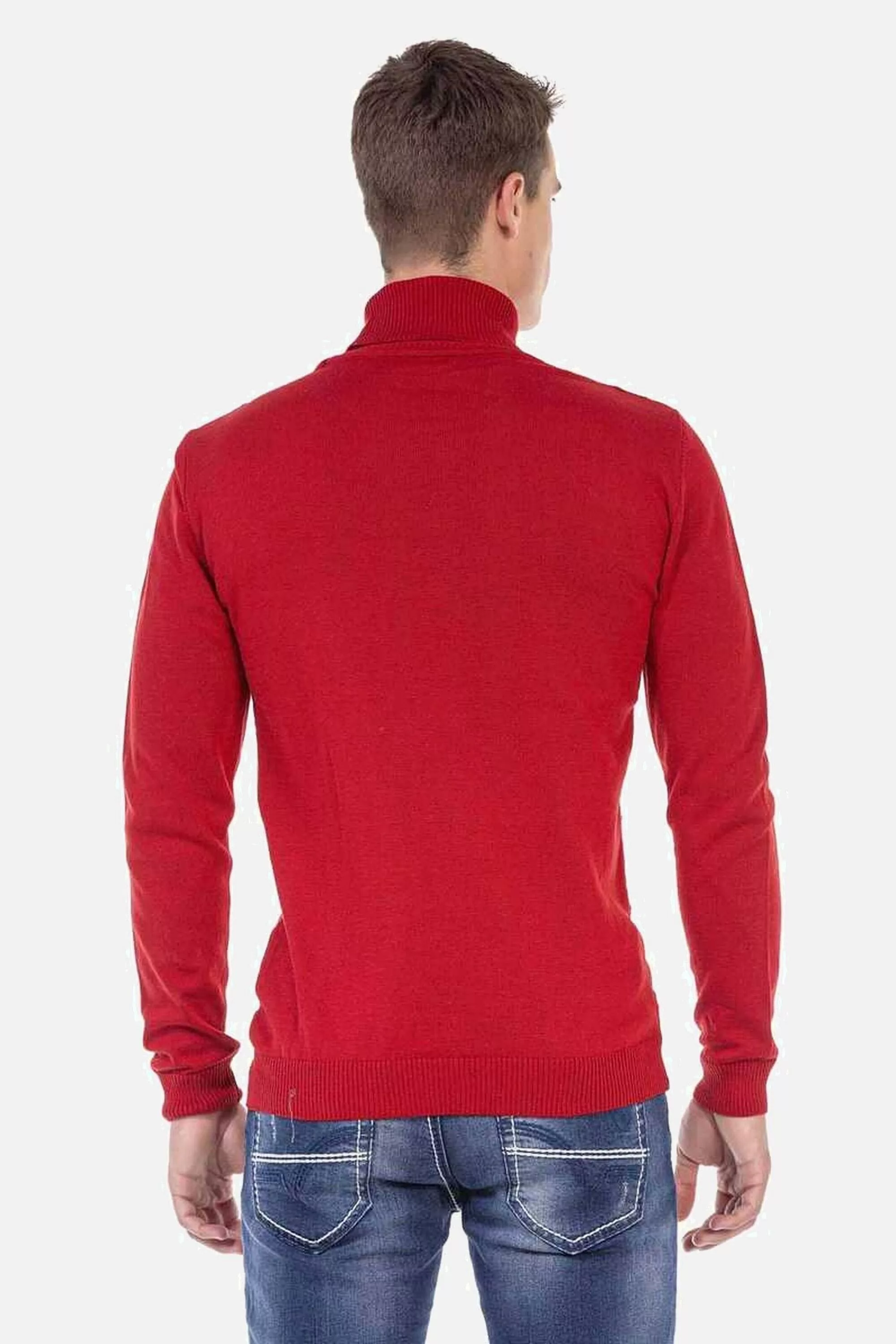 Cipo & Baxx Rollkragenpullover "Pullover", mit kariertem Strickmuster, CP24 günstig online kaufen