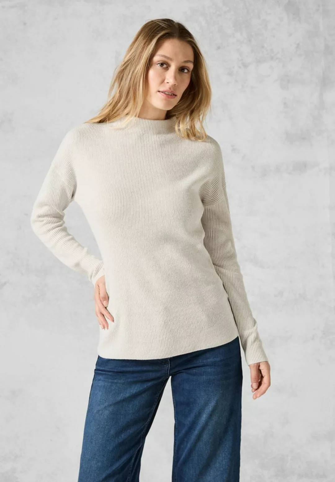 Cecil Strickpullover mit Materialmix günstig online kaufen