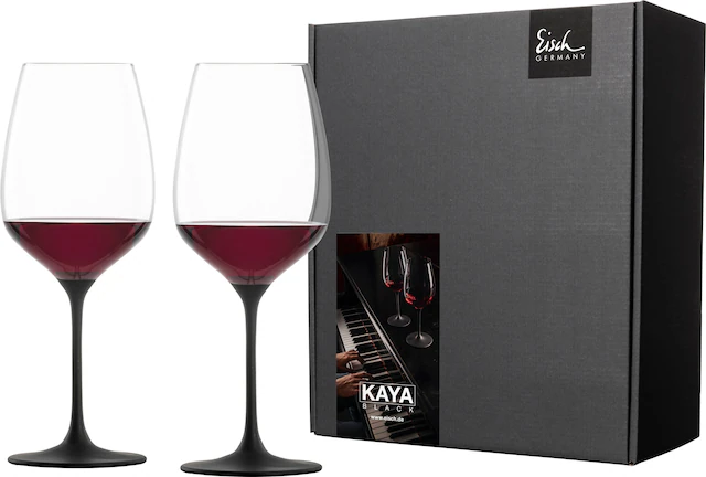 Eisch Germany Rotweinglas »KAYA BLACK«, (Set, 2 tlg., 2 Rotweingläser im Ge günstig online kaufen