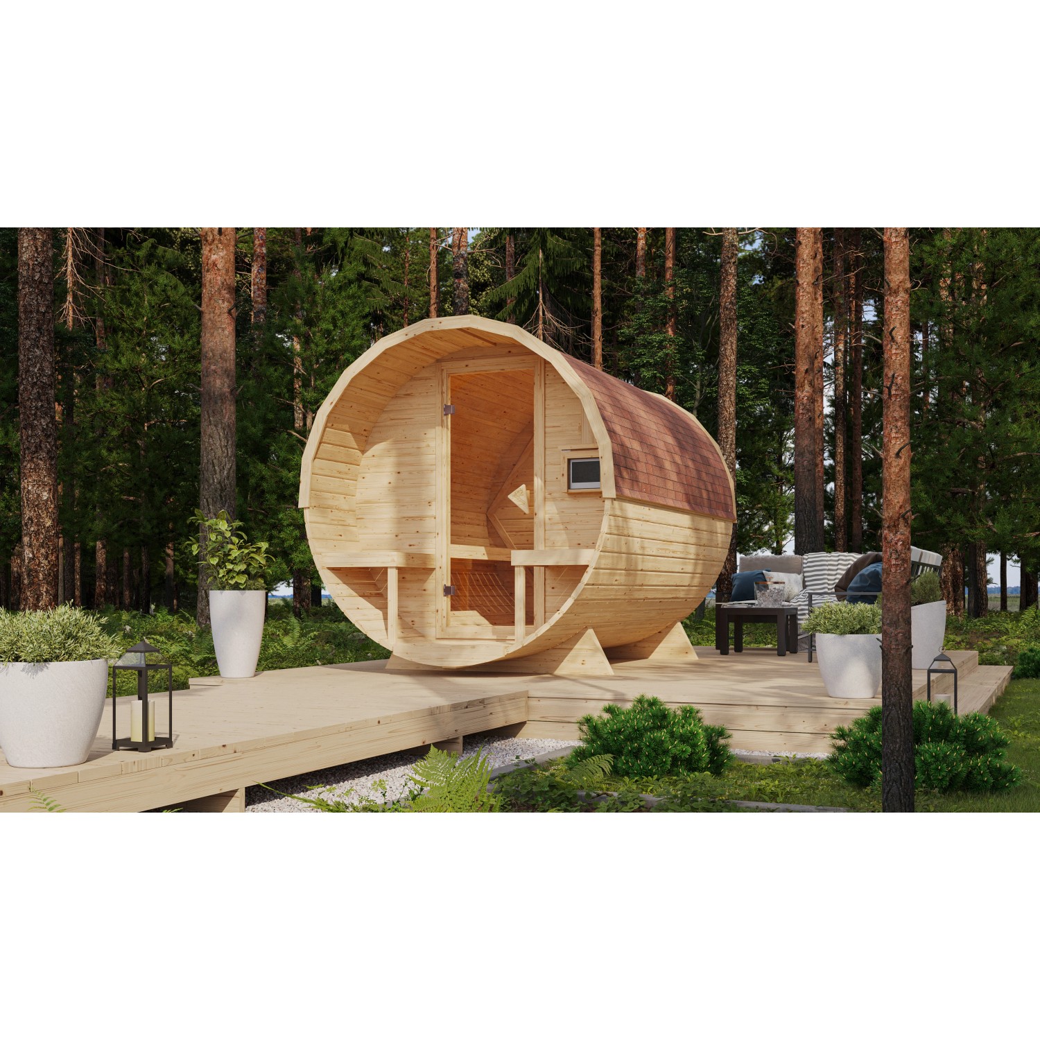 Karibu Fass-Sauna 2 Naturbelassen günstig online kaufen