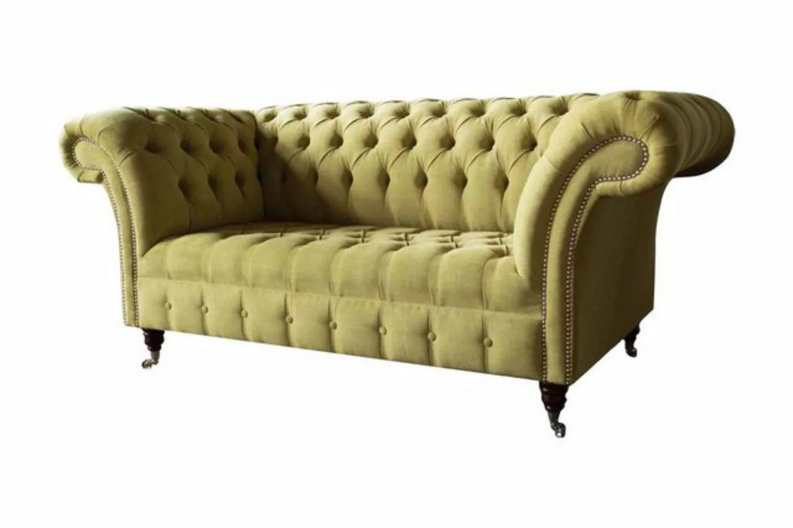 JVmoebel Sofa Zweisitzer Sofa Luxus 2 Sitzer Wohnzimmer Hellgrün Chesterfie günstig online kaufen