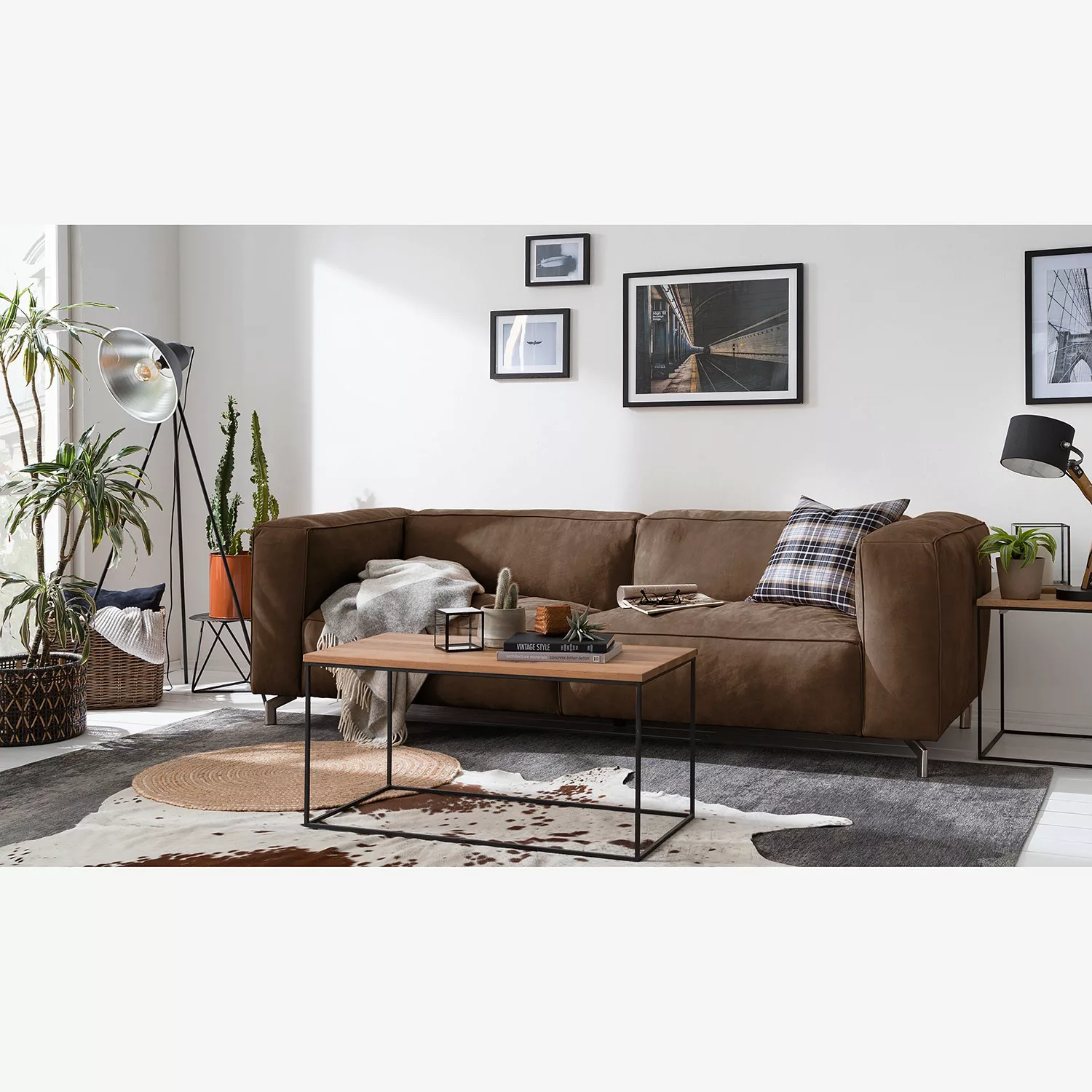 home24 Sofa Pentre (3-Sitzer) Echtleder günstig online kaufen
