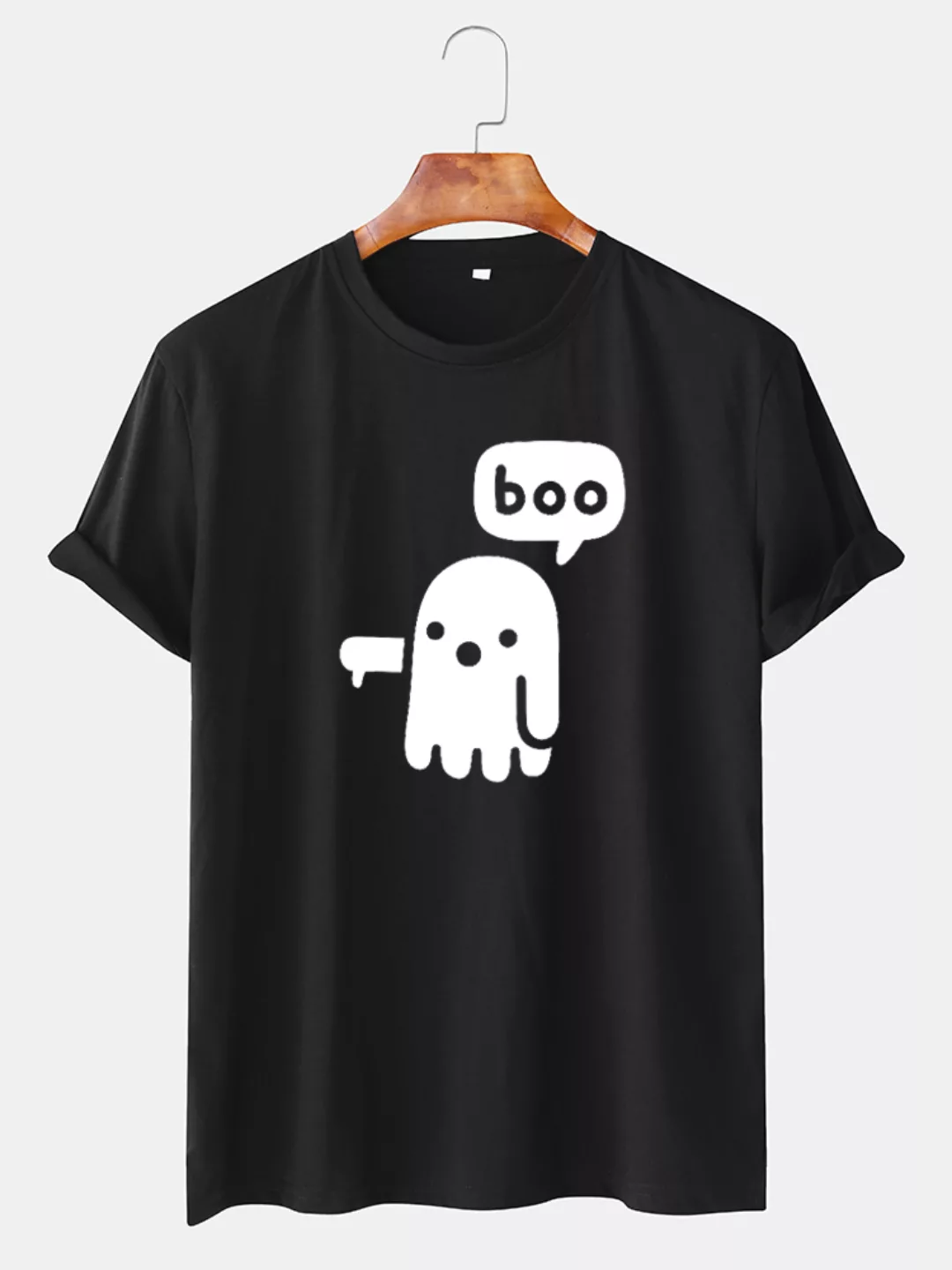 Lustige Cartoon Ghost O-Ausschnitt aus Baumwolle Atmungsaktive T-Shirts für günstig online kaufen