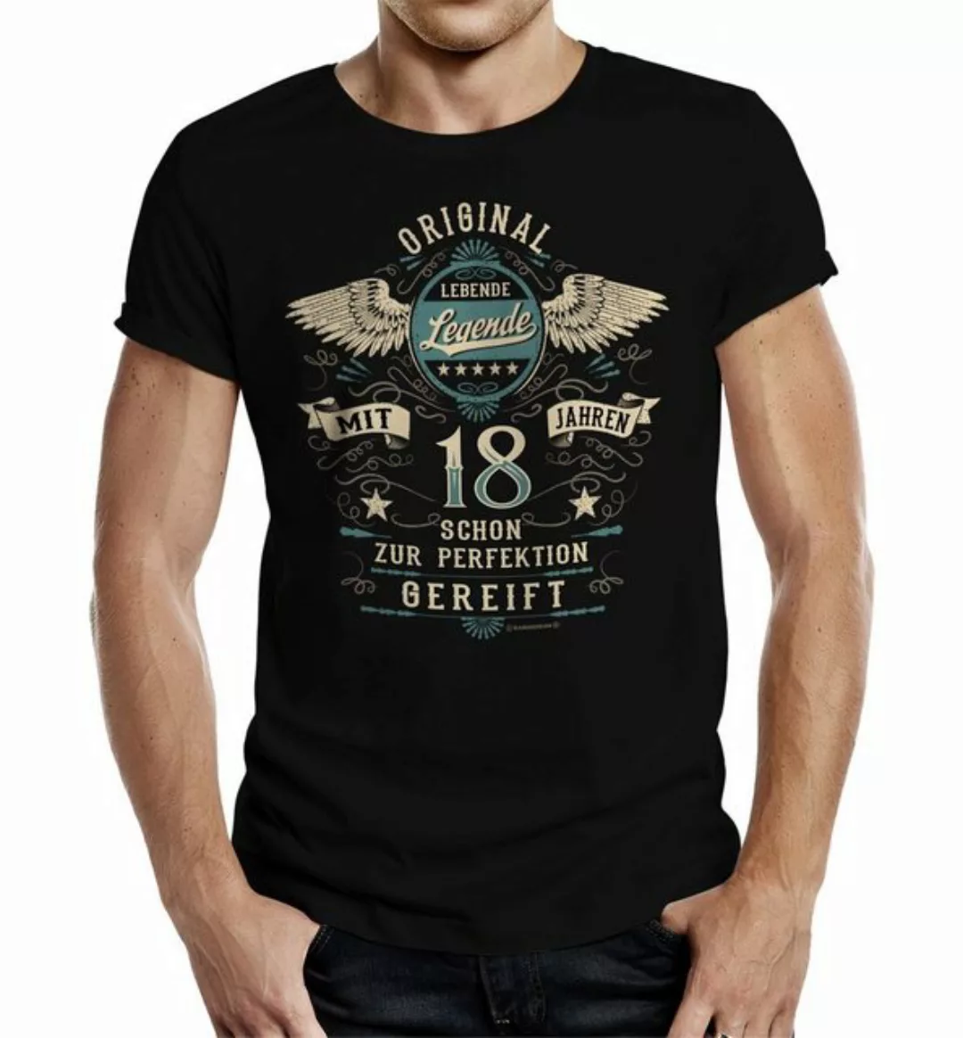 RAHMENLOS® T-Shirt als Geschenk zum 18. - Lebende Legende zur Perfektion ge günstig online kaufen