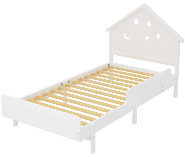 RIYO Polsterbett Kinderbett 90cm*200cm Einzelmassivholzbett Stern-Mond-Must günstig online kaufen