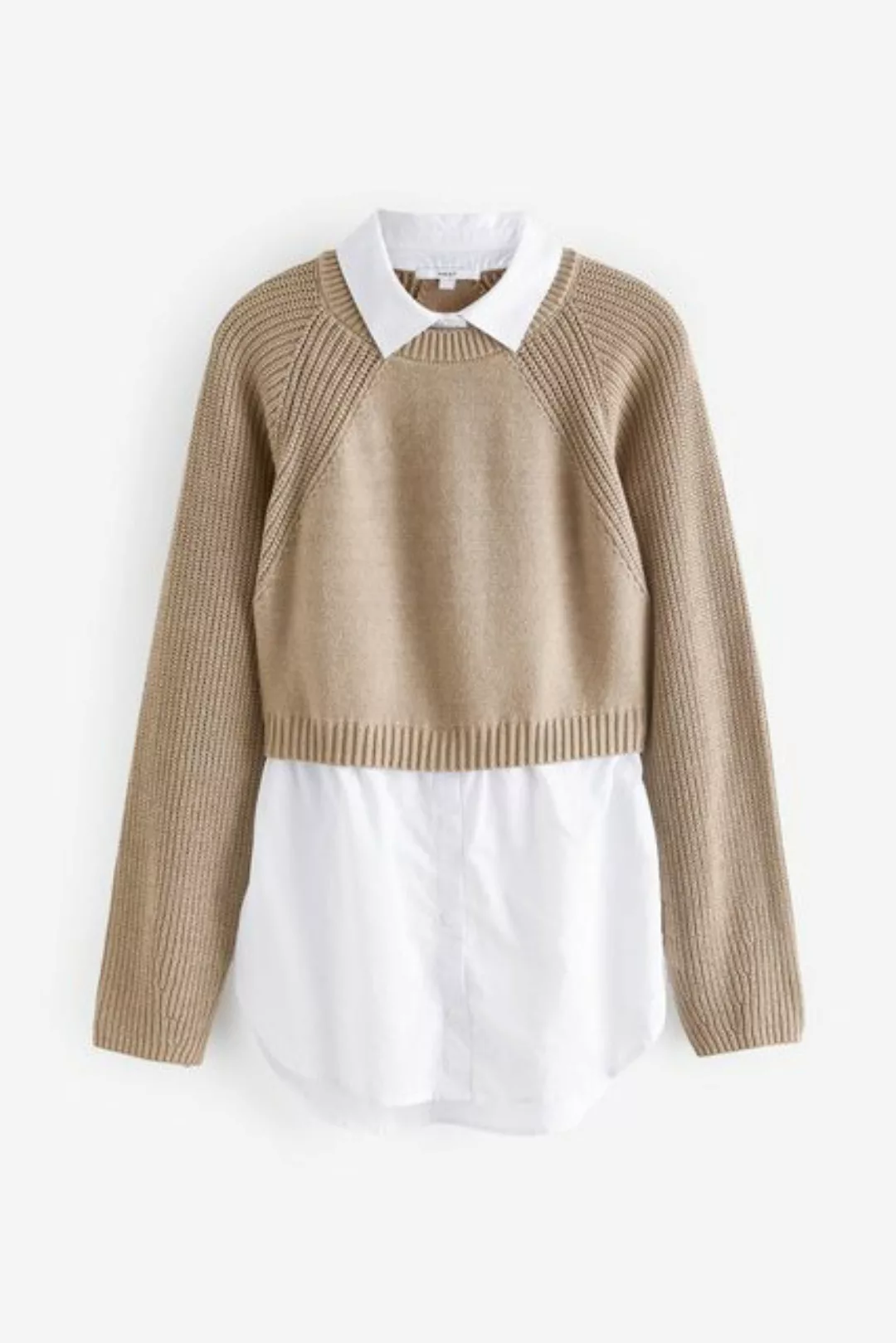 Next 2-in-1-Pullover Kurzer Pullover im Hemd-Lagenlook (1-tlg) günstig online kaufen