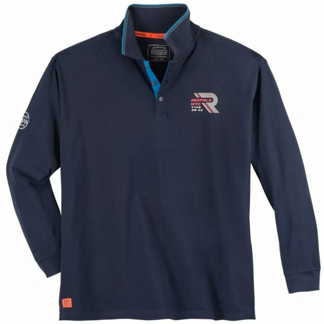 redfield Langarm-Poloshirt Redfield sportives Langarm-Poloshirt Übergröße n günstig online kaufen