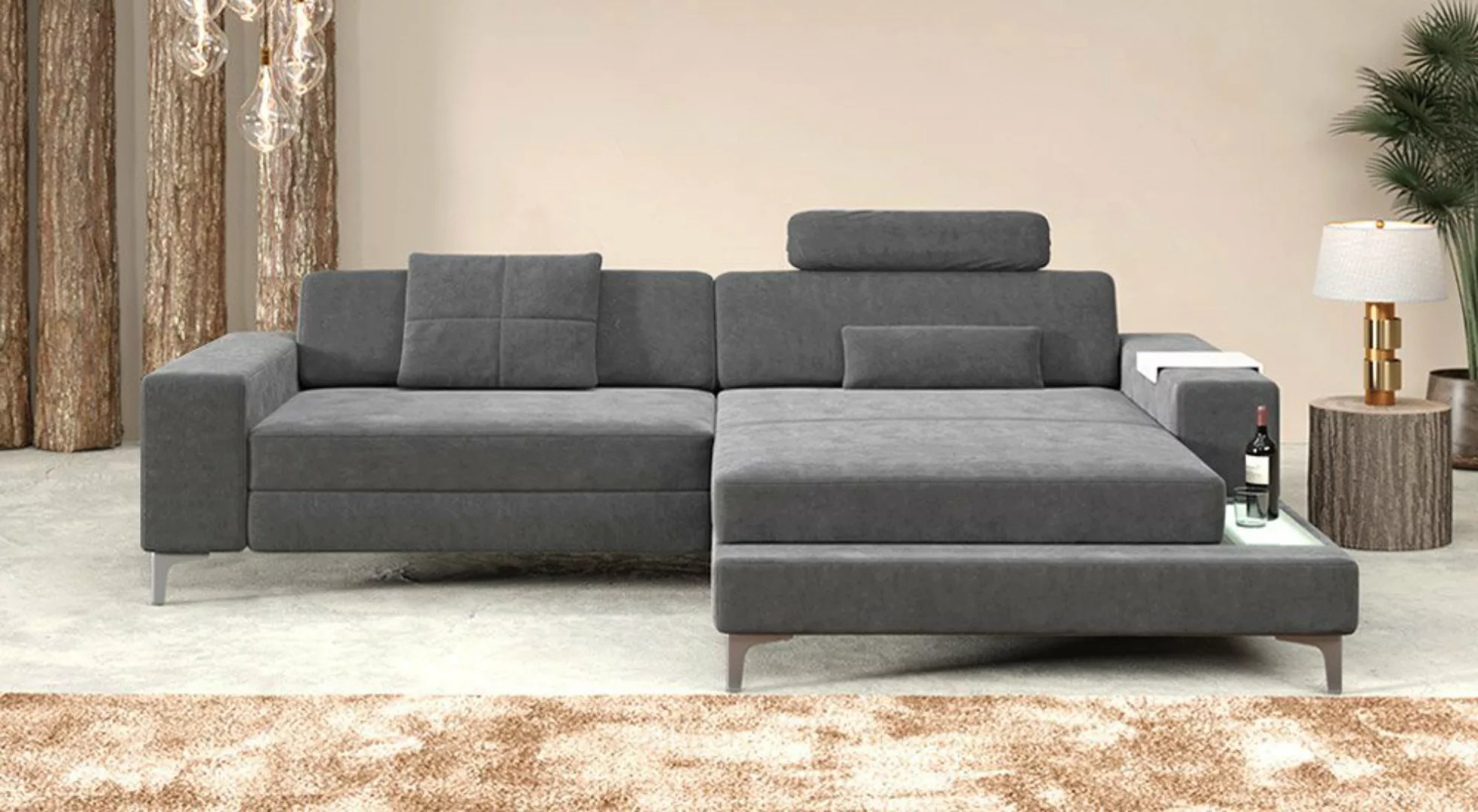 BULLHOFF Ecksofa Designsofa Ecksofa »MÜNCHEN IV« Eckcouch L-Form Sofa LED C günstig online kaufen