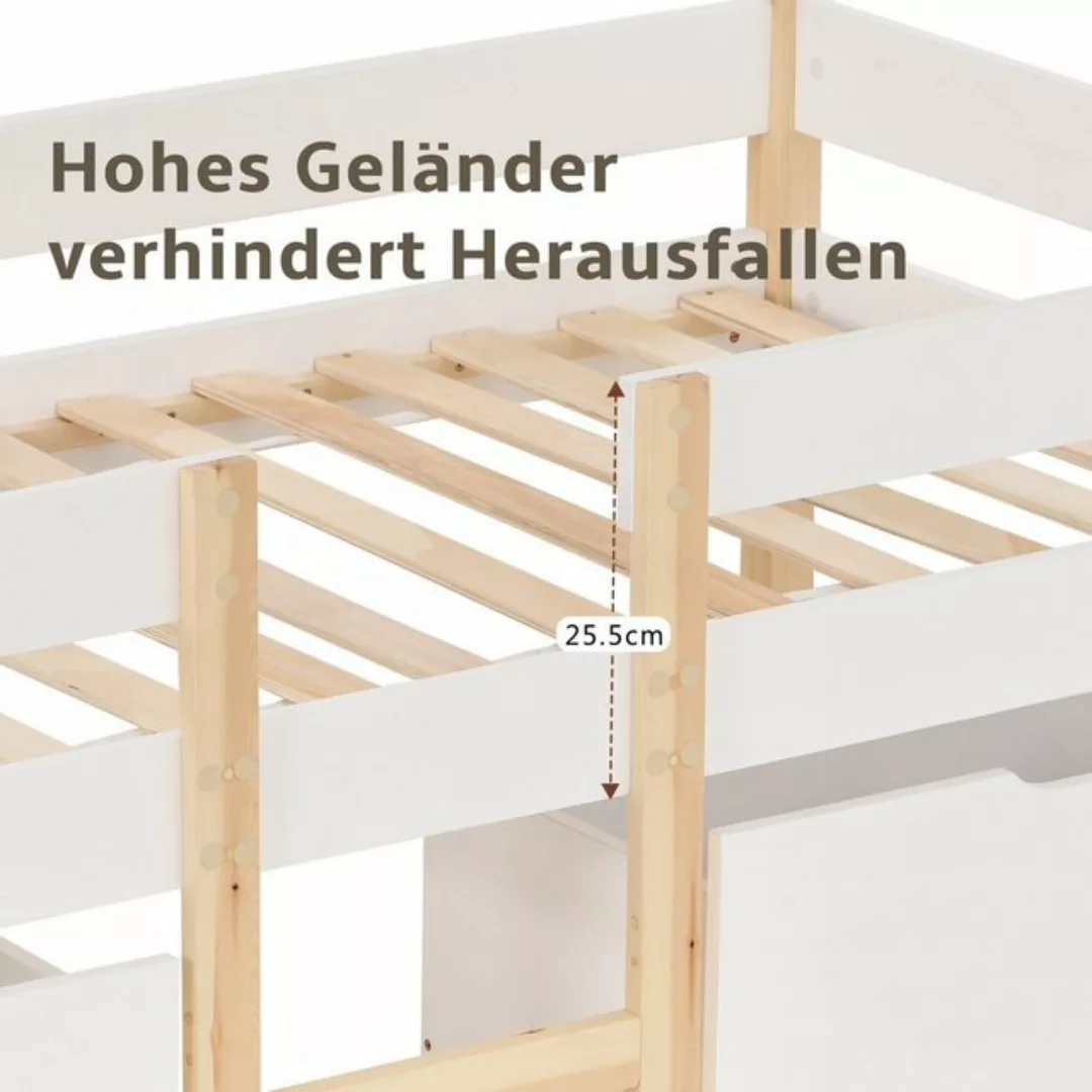 WISHDOR Kinderbett Kinder Bett Jugendbett Kinderhaus Holzbett Massivholzbet günstig online kaufen