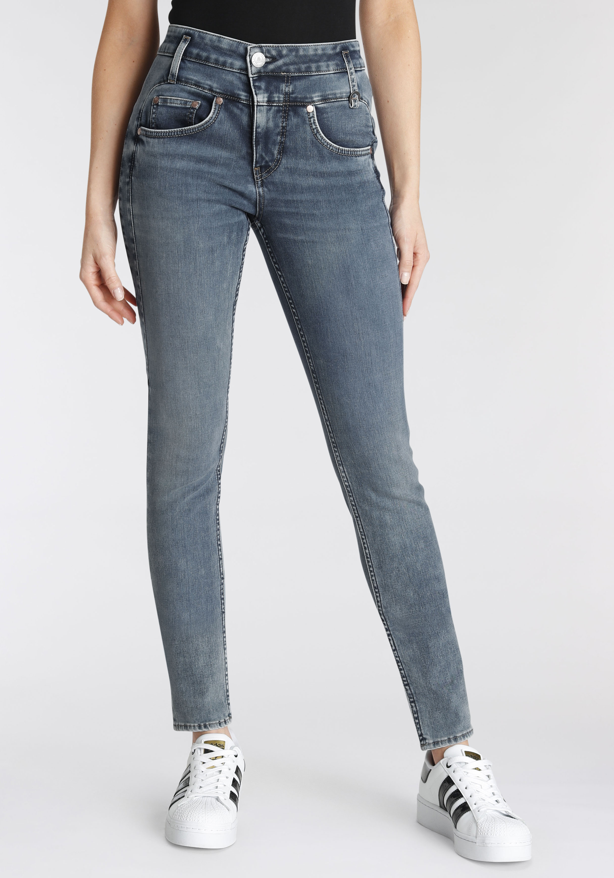 Herrlicher High-waist-Jeans "Sharp Slim Reused Denim" günstig online kaufen