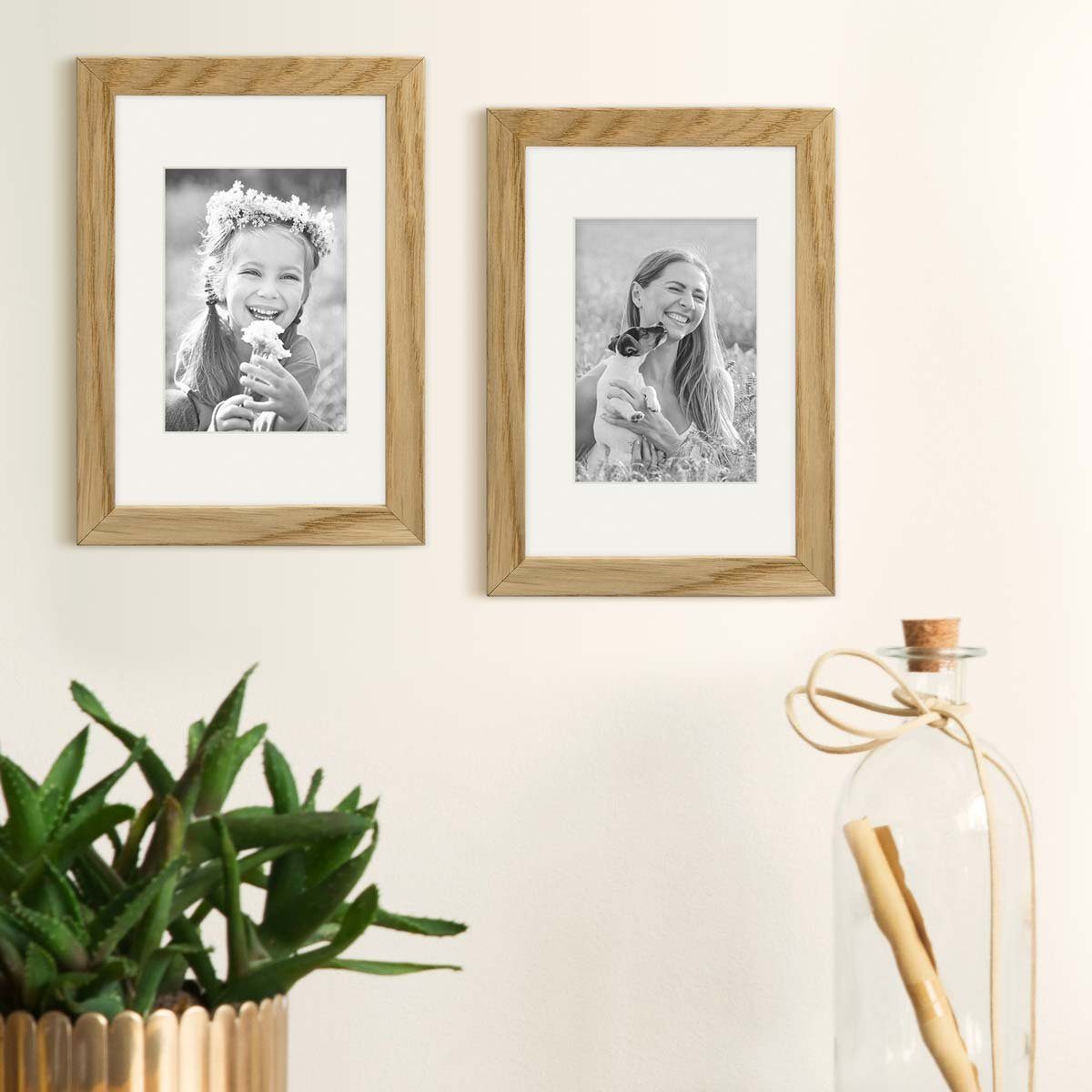 PHOTOLINI Bilderrahmen 2er Set Echtholz mit günstig online kaufen