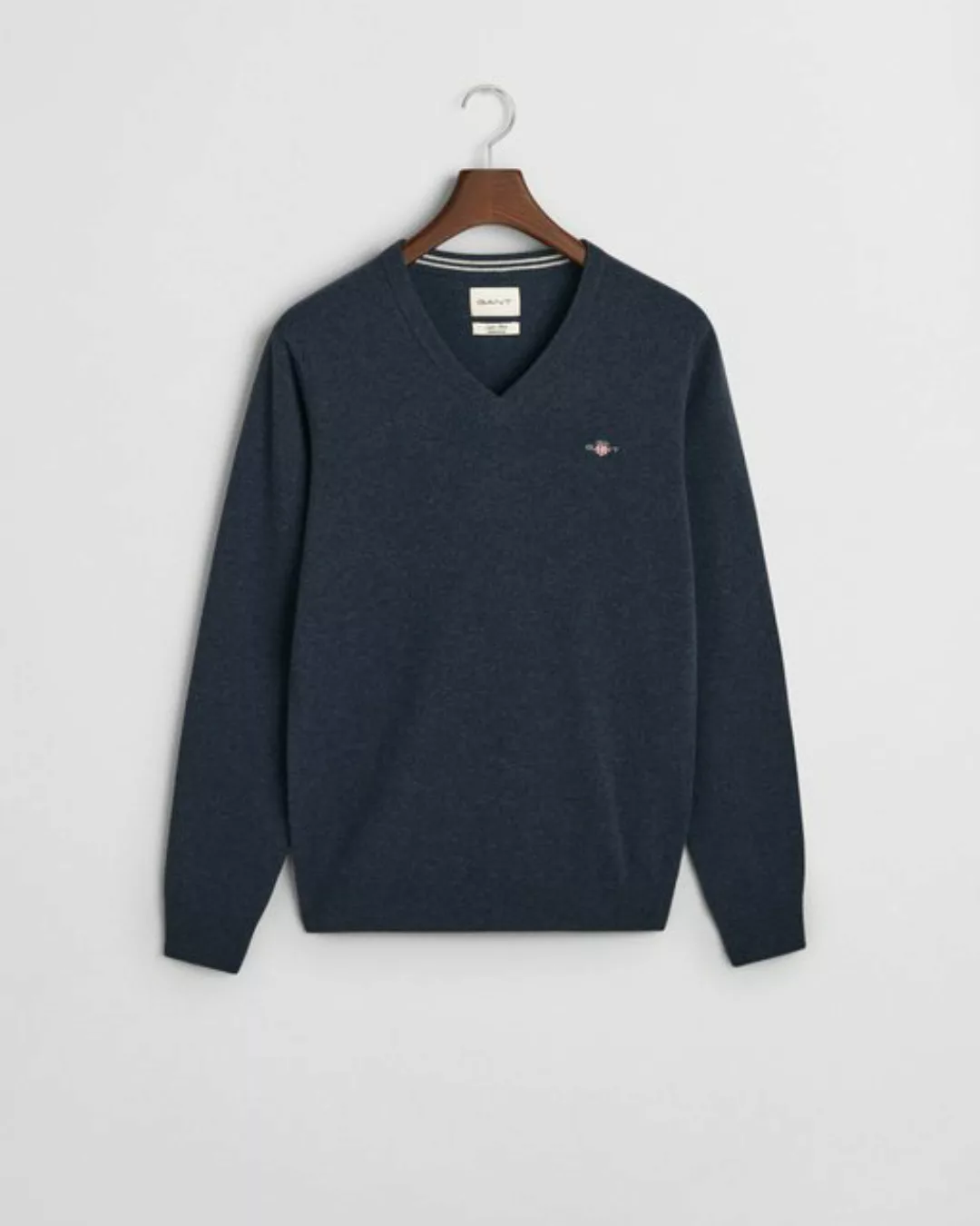 Gant Strickpullover SUPERFINE LAMBSWOOL V-NECK, DARK NAVY MELANGE günstig online kaufen