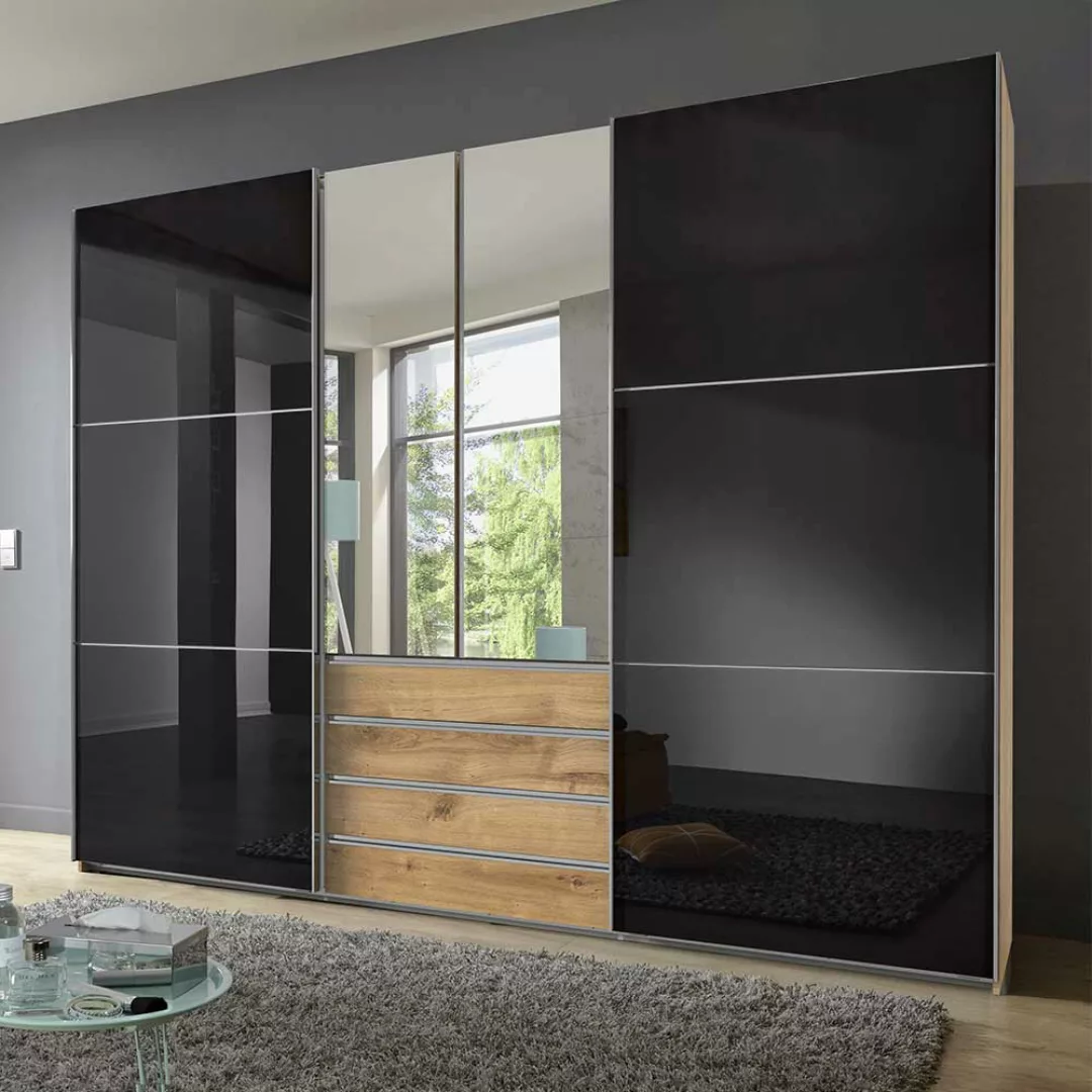Moderner Schlafzimmerkleiderschrank mit Dreh- und Schiebetüren 300 cm breit günstig online kaufen