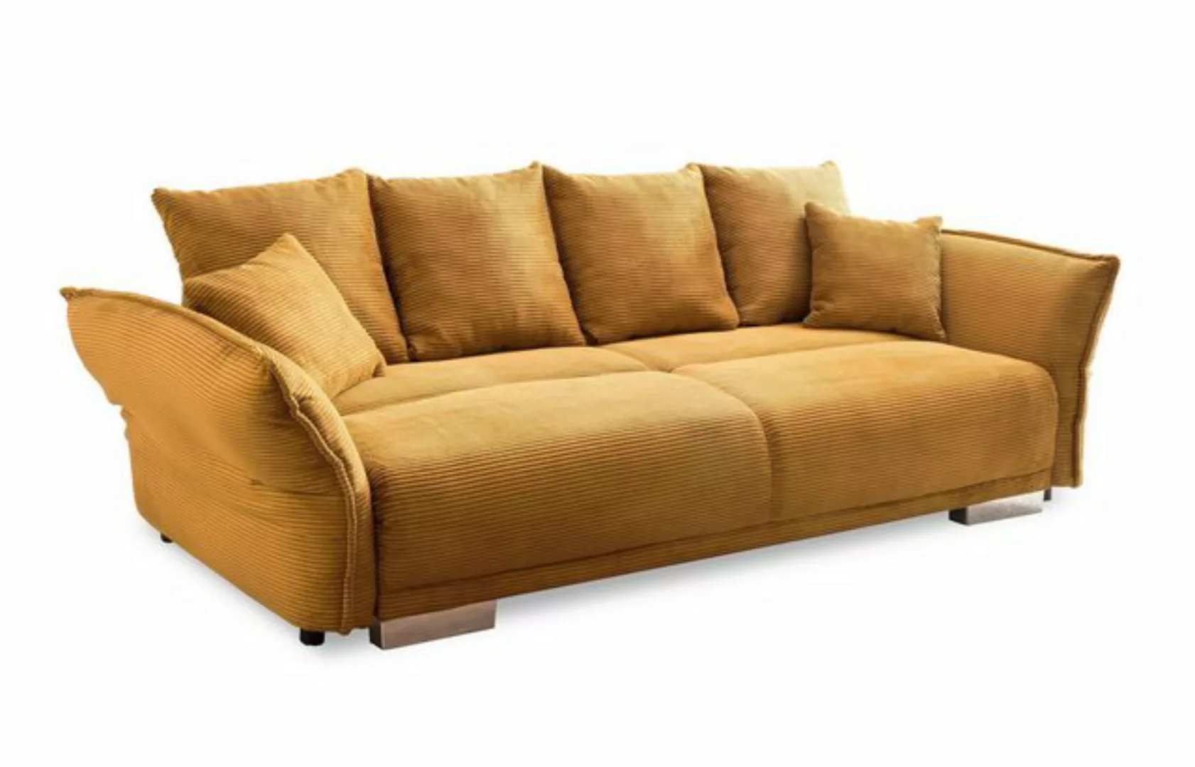 luma-home Big-Sofa 17213, mit Bettfunktion 242x131 cm, rasterlose Armlehnen günstig online kaufen