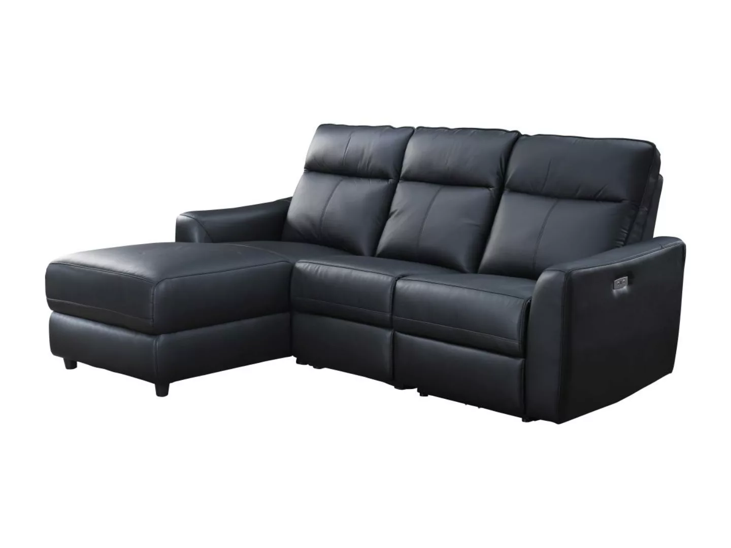 Eckrelaxsofa elektrisch - Ecke links - Leder - Schwarz - ISPICA günstig online kaufen