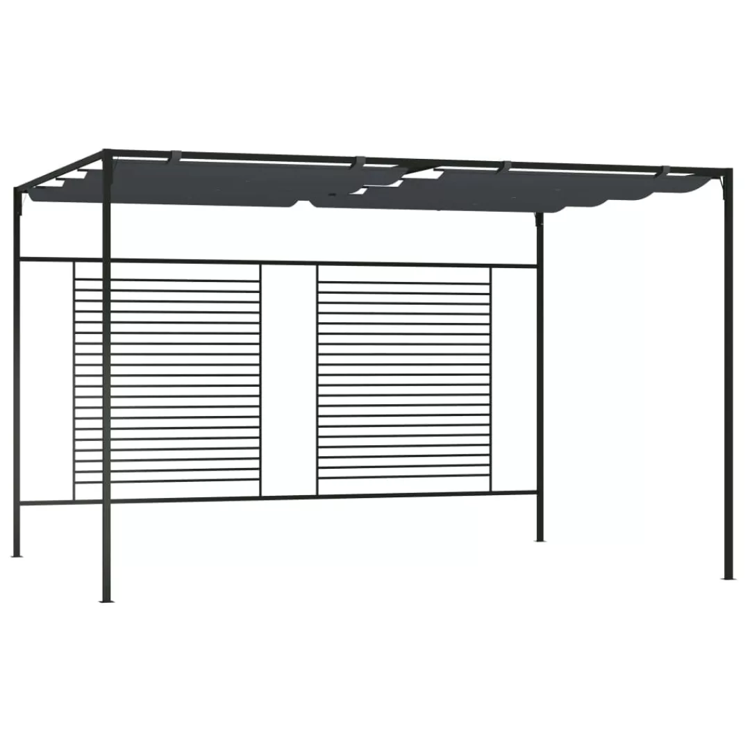 Pavillon Mit Ausziehbarem Dach 4x3x2,3 M Anthrazit 180 G/m² günstig online kaufen