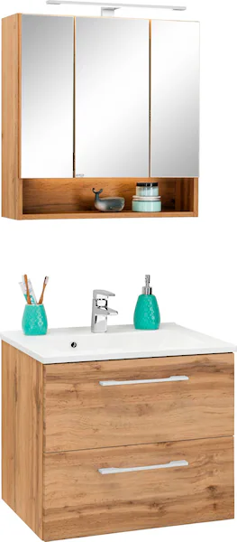 welltime Badmöbel-Set "Soria", (2 St.), Waschtisch Breite 60 cm, Spiegelsch günstig online kaufen