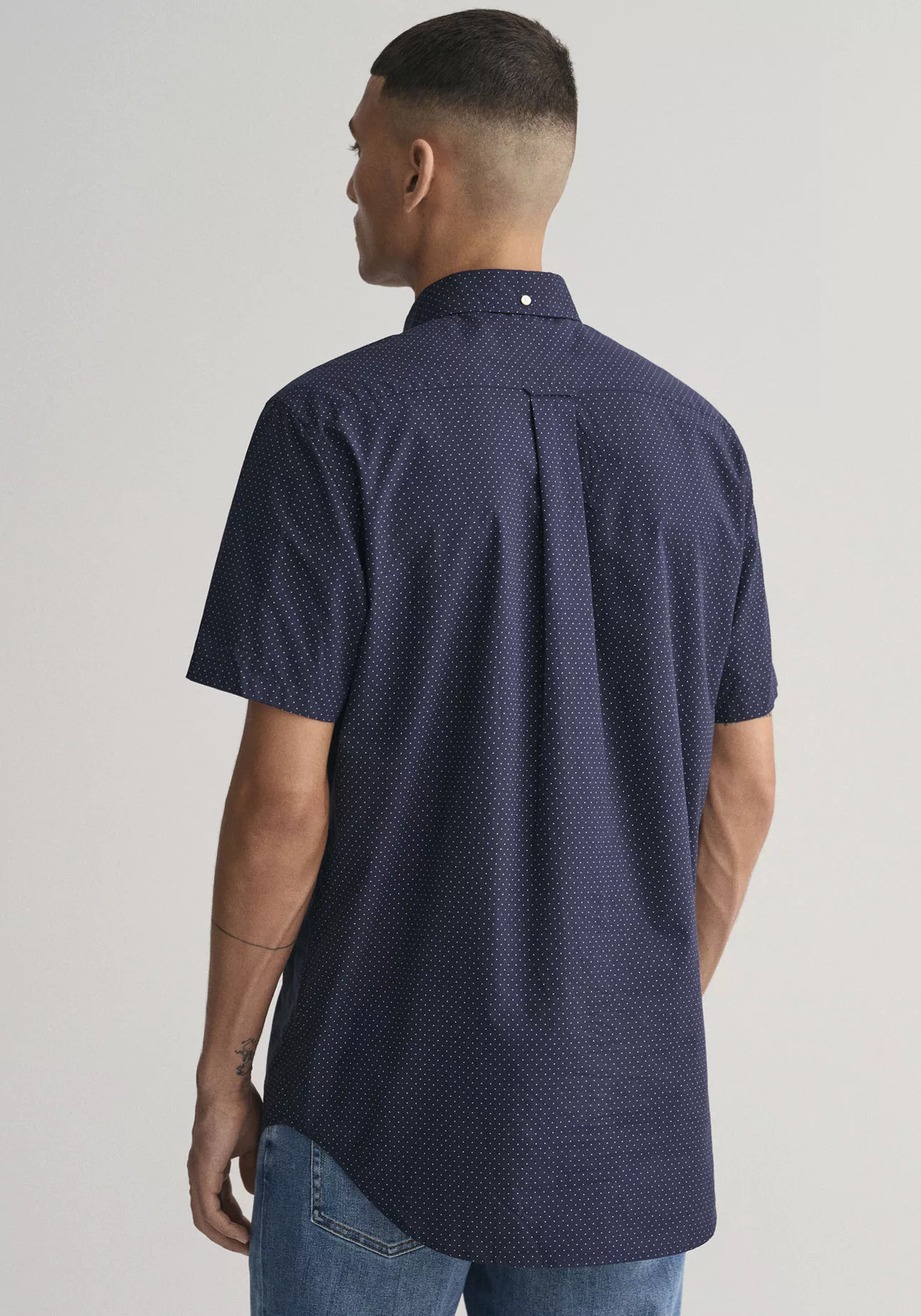 Gant Kurzarmhemd Regular Fit Microdot Popeline Hemd strapazierfähig pflegel günstig online kaufen