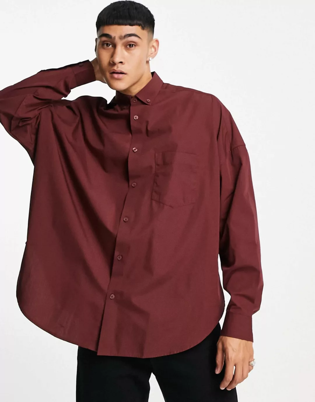 ASOS DESIGN – Extreme-Oversize-Dad-Hemd in Braun günstig online kaufen